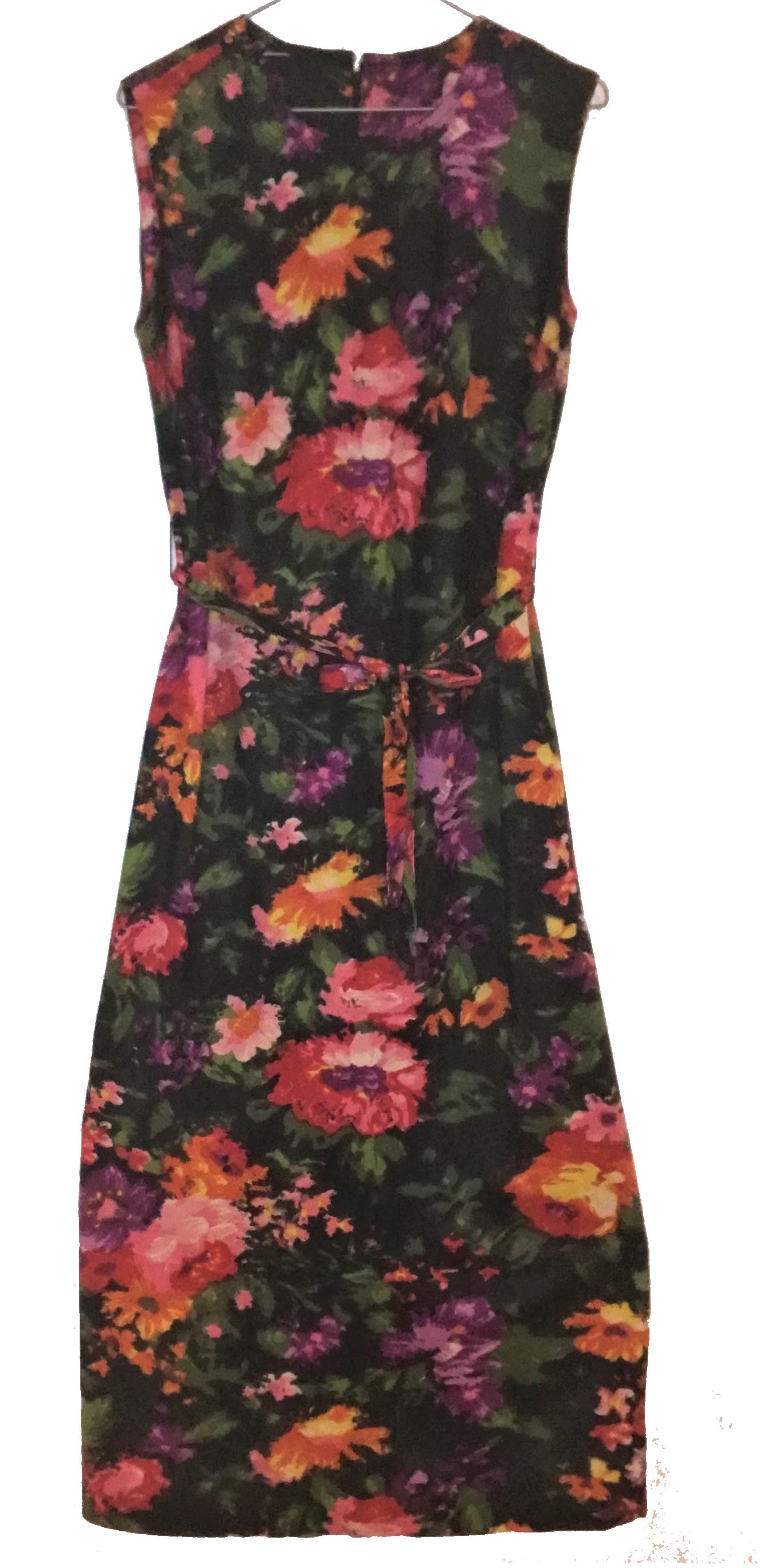 XL14- Large floral Black xtra long dress 38C/36W