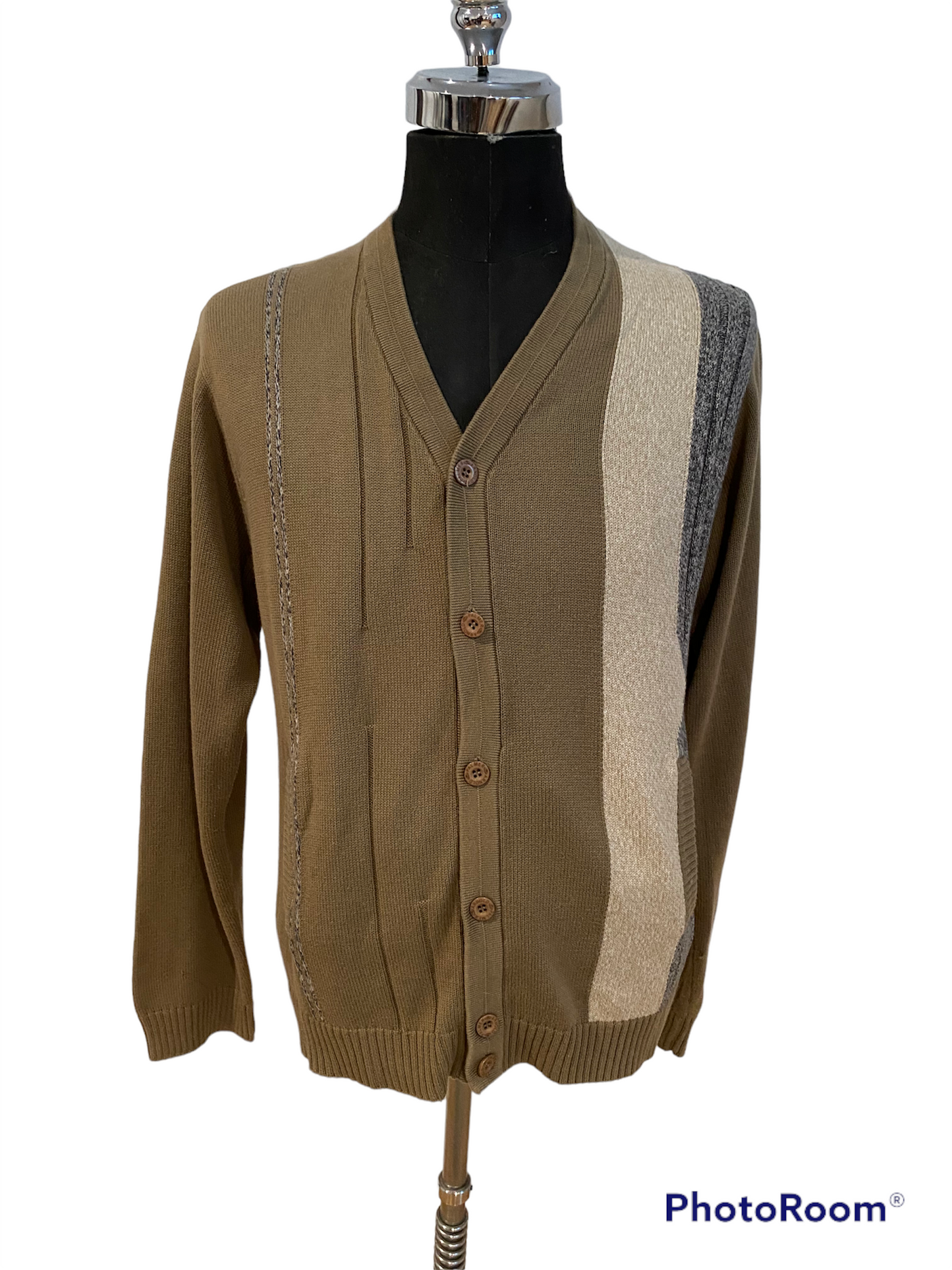 SC30-Beige Grey strip cardigan 40C