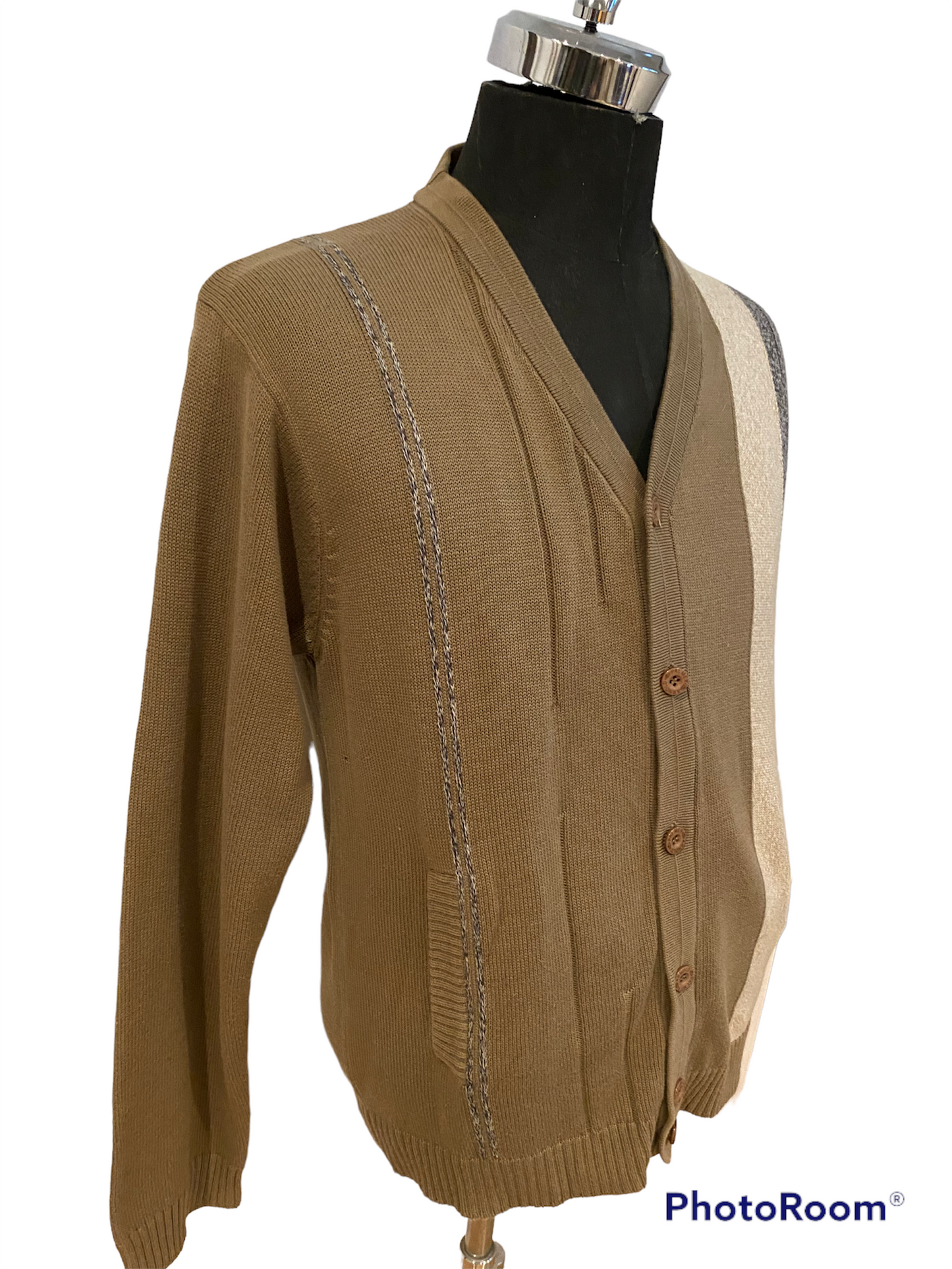SC30-Beige Grey strip cardigan 40C