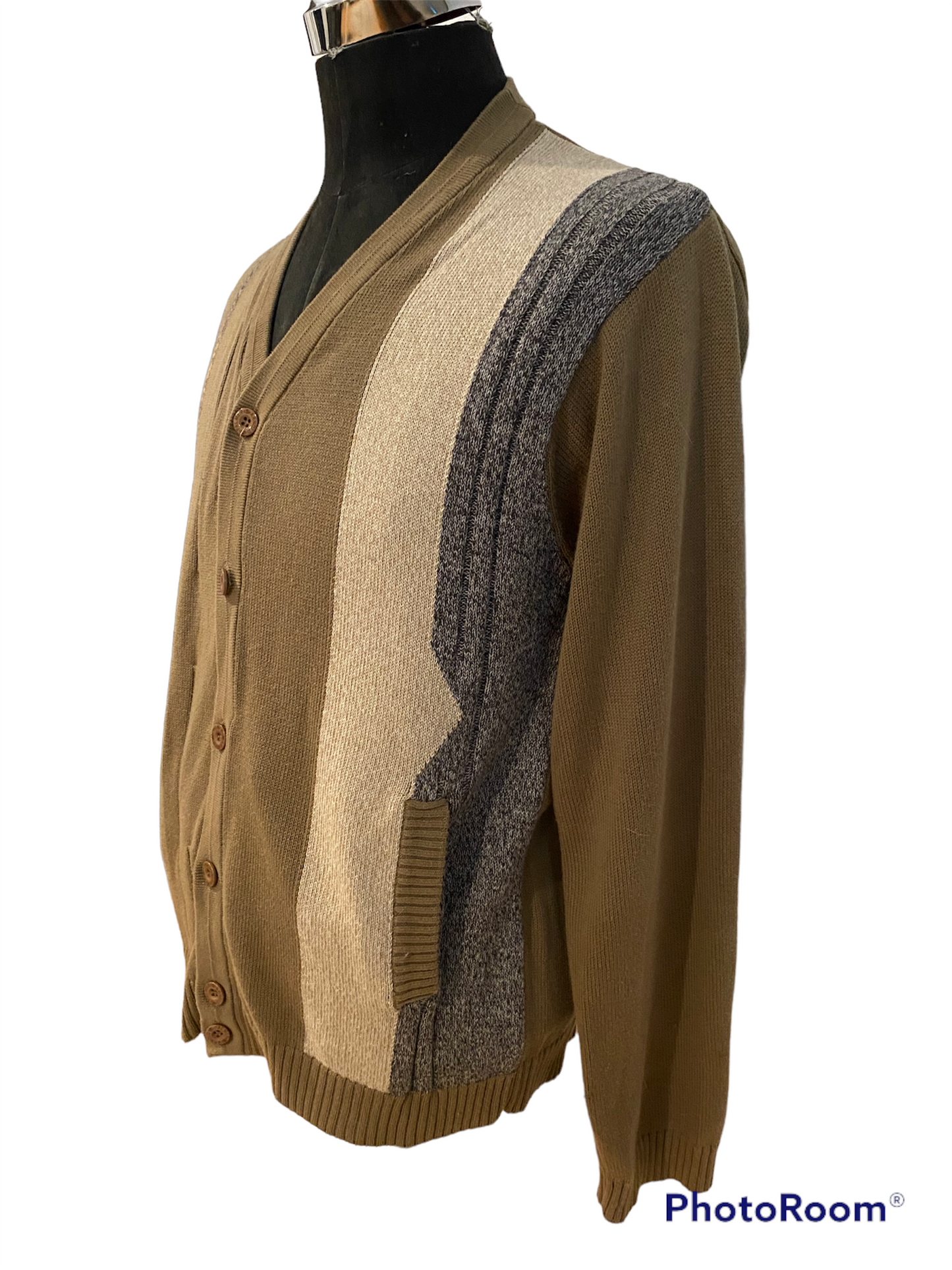 SC30-Beige Grey strip cardigan 40C