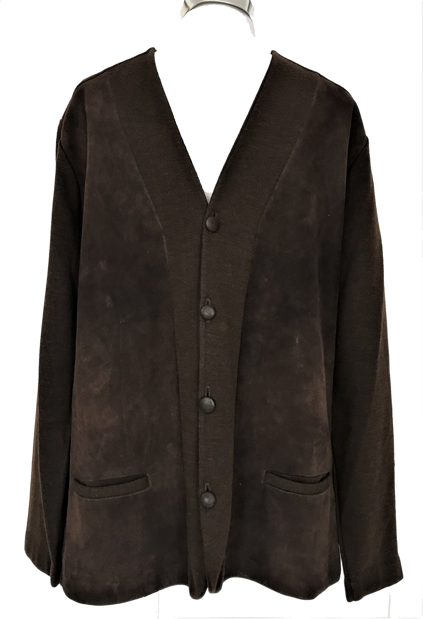 SC13-Dark brown suede cardigan 45C