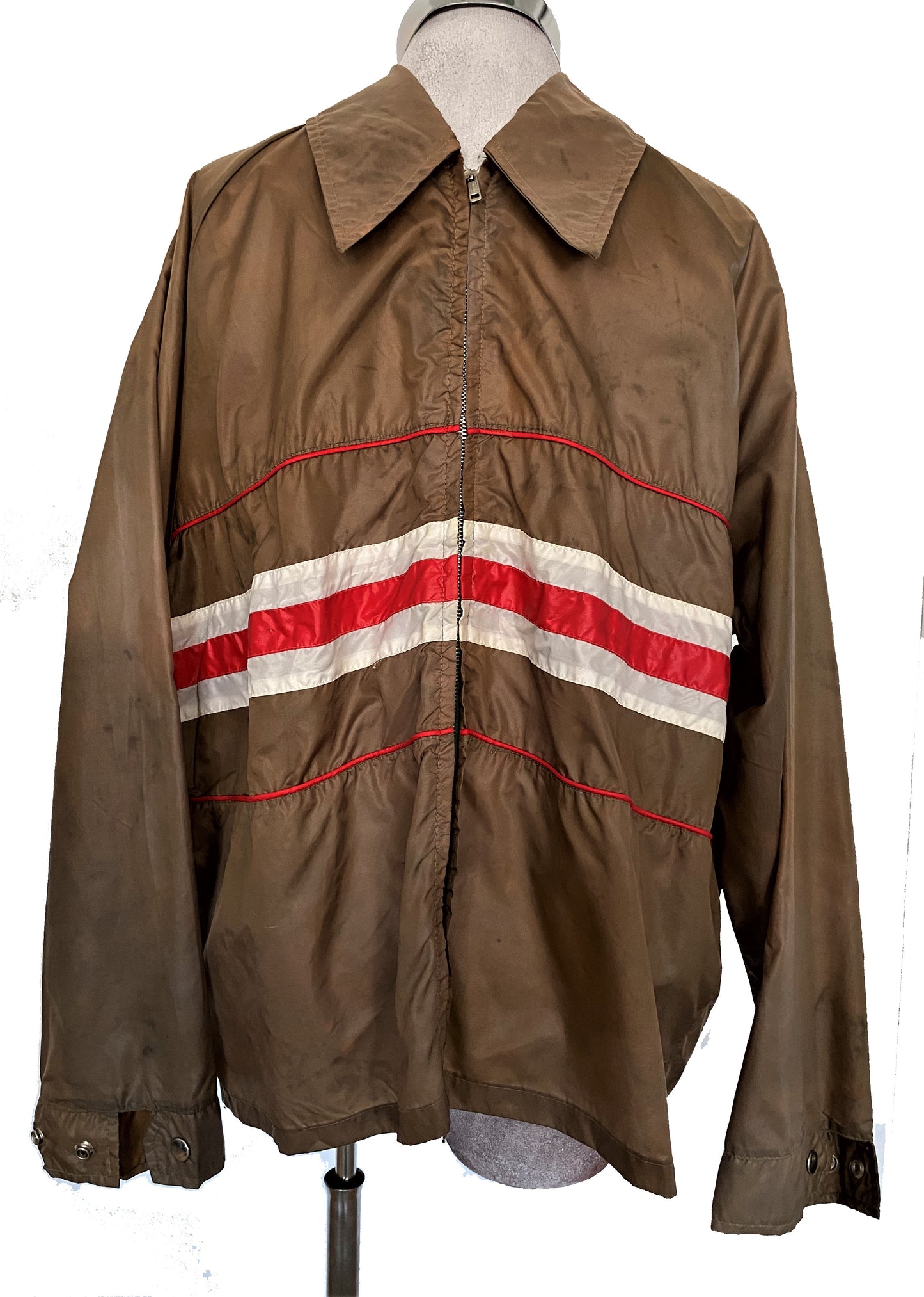 MLJ21- Brown nylon striped jacket 46-48C