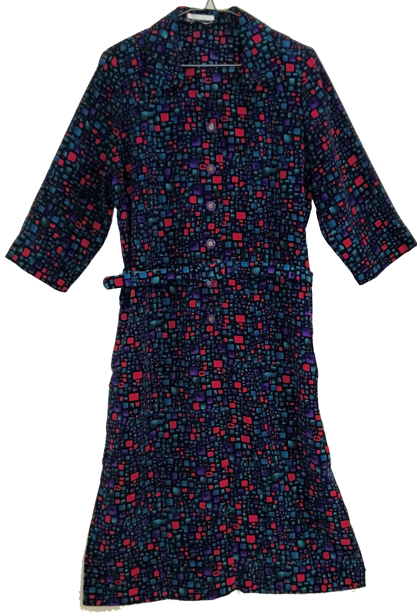 M15-square pattern midi dress 40C/36W