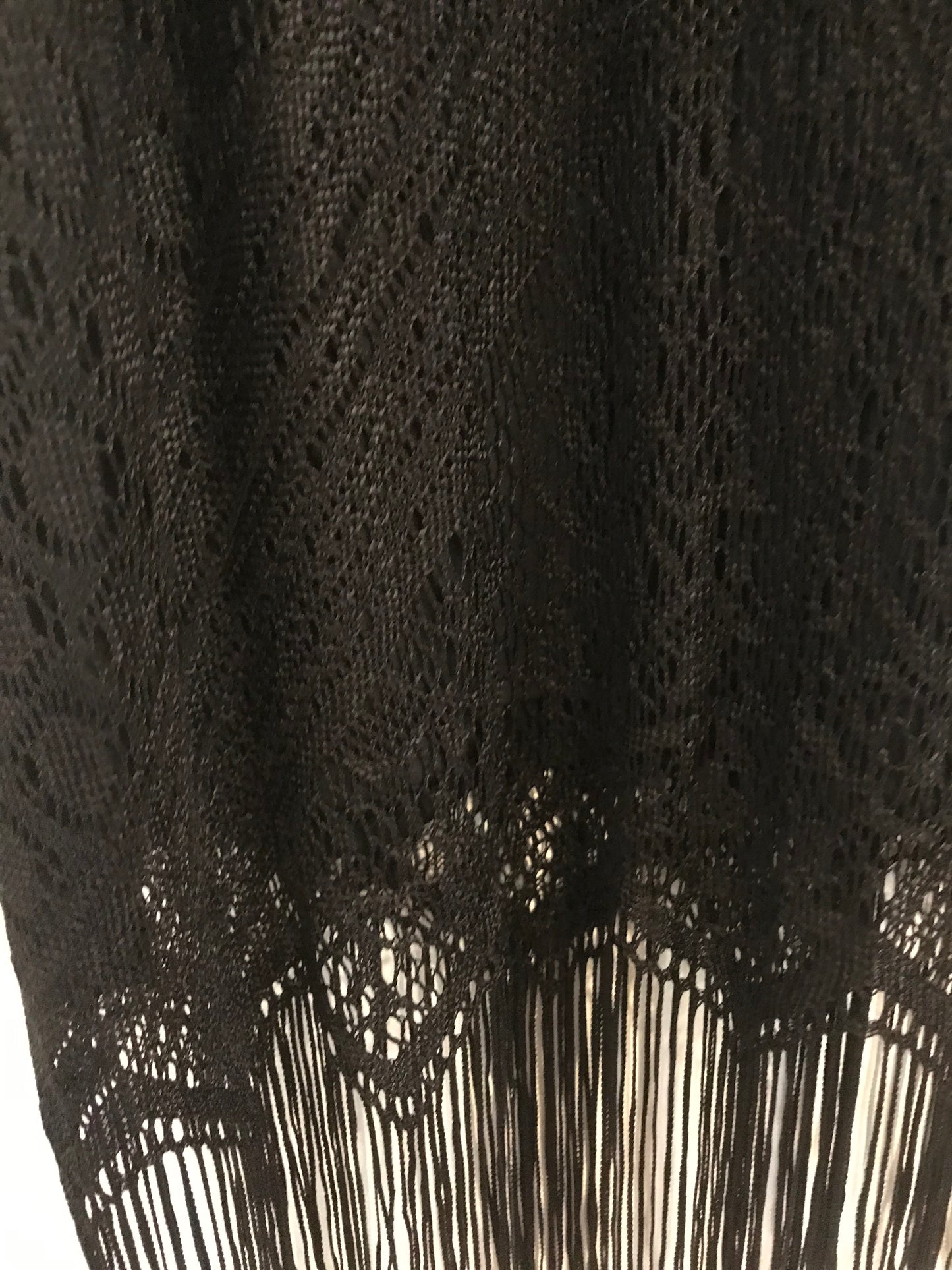 M29H- Black lace fringe midi dress 34C/ 29W