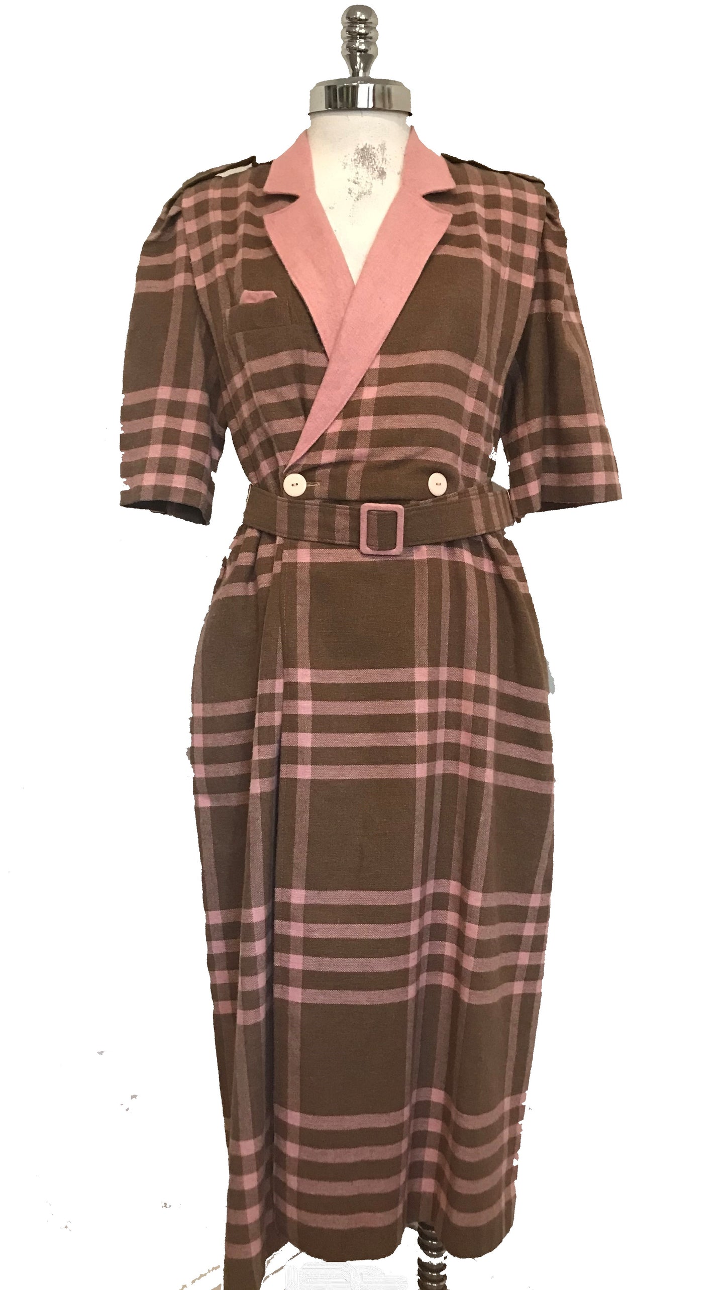 M16H- Brown pink plaid dress 40C/35W