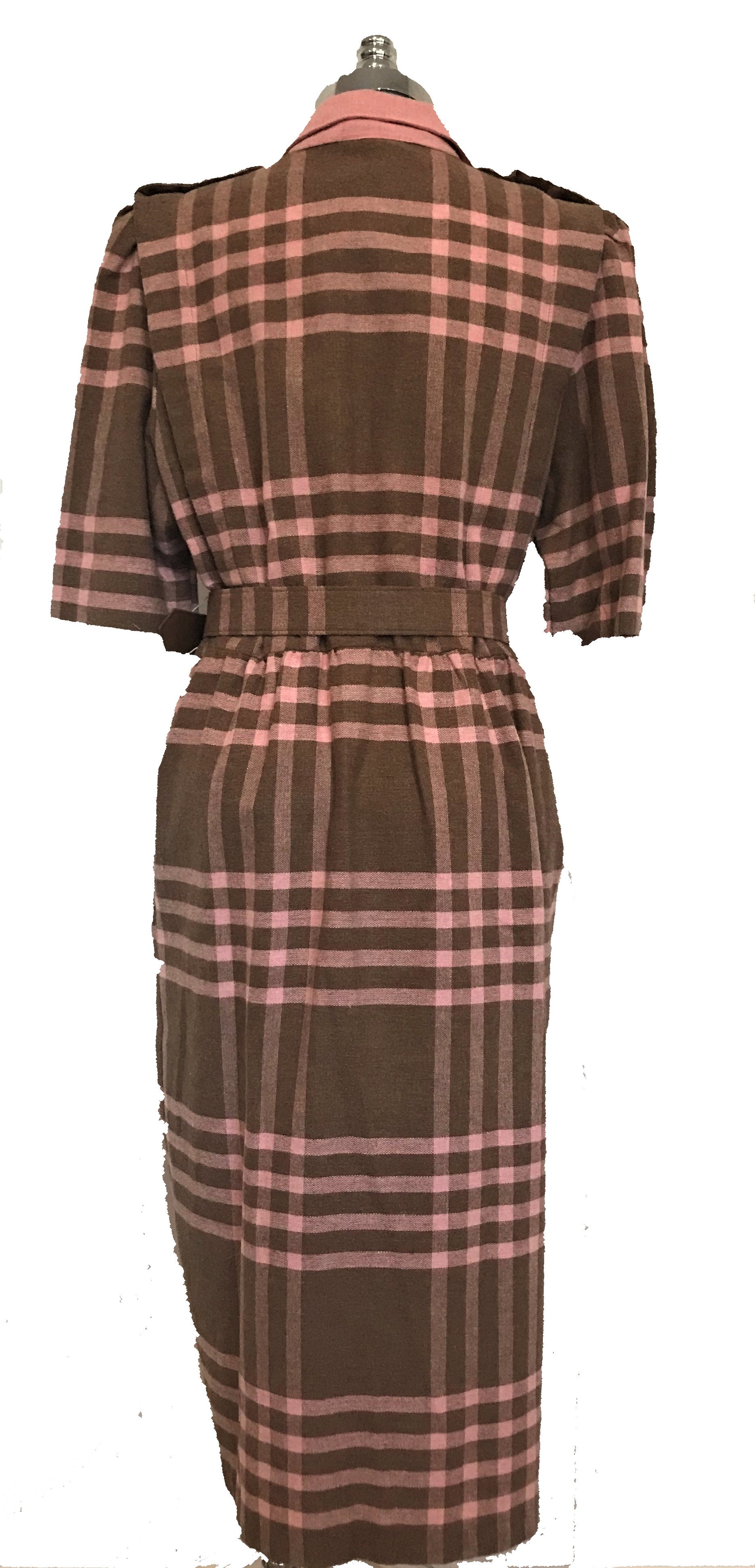 M16H- Brown pink plaid dress 40C/35W MUV Collections M16H- Brown pink plaid dress 40C/35W MUV Collections