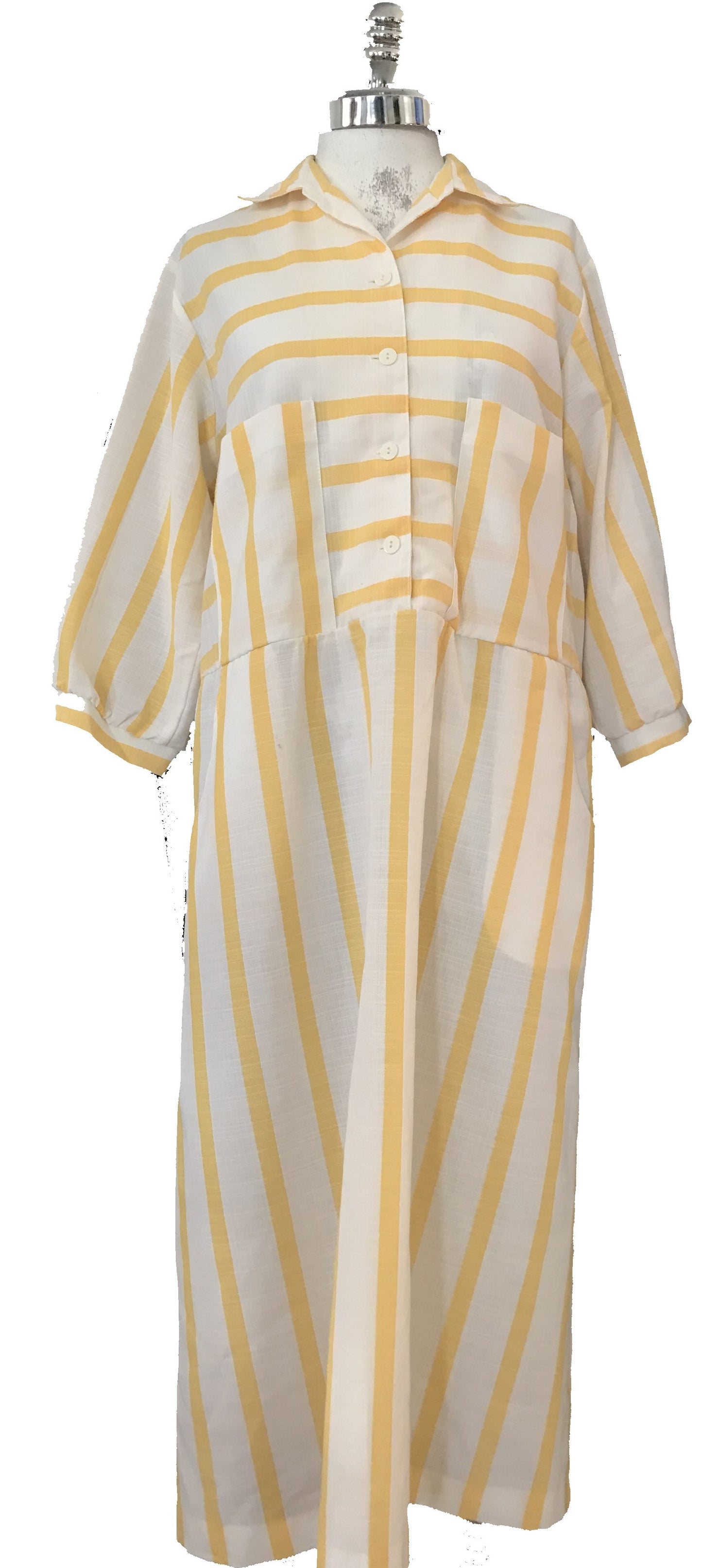 M15H-Yellow white stripe dress 40.5C/40W