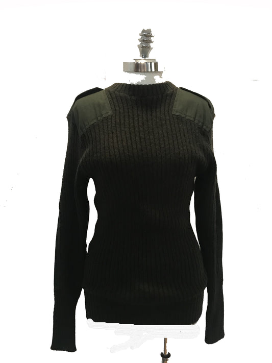 MSW13-14 Ribbed dark green military sweater