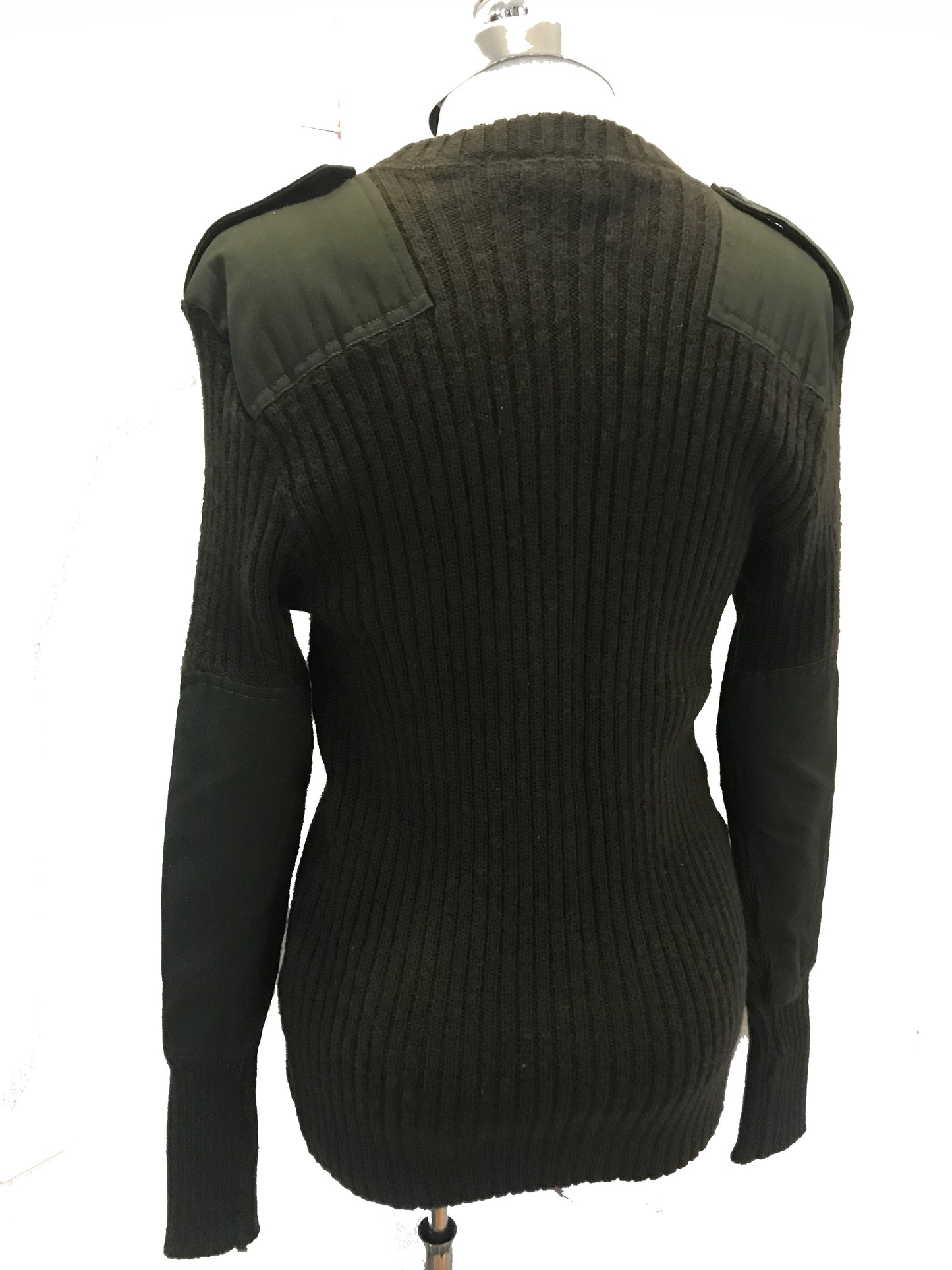 MSW13-14 Ribbed dark green military sweater