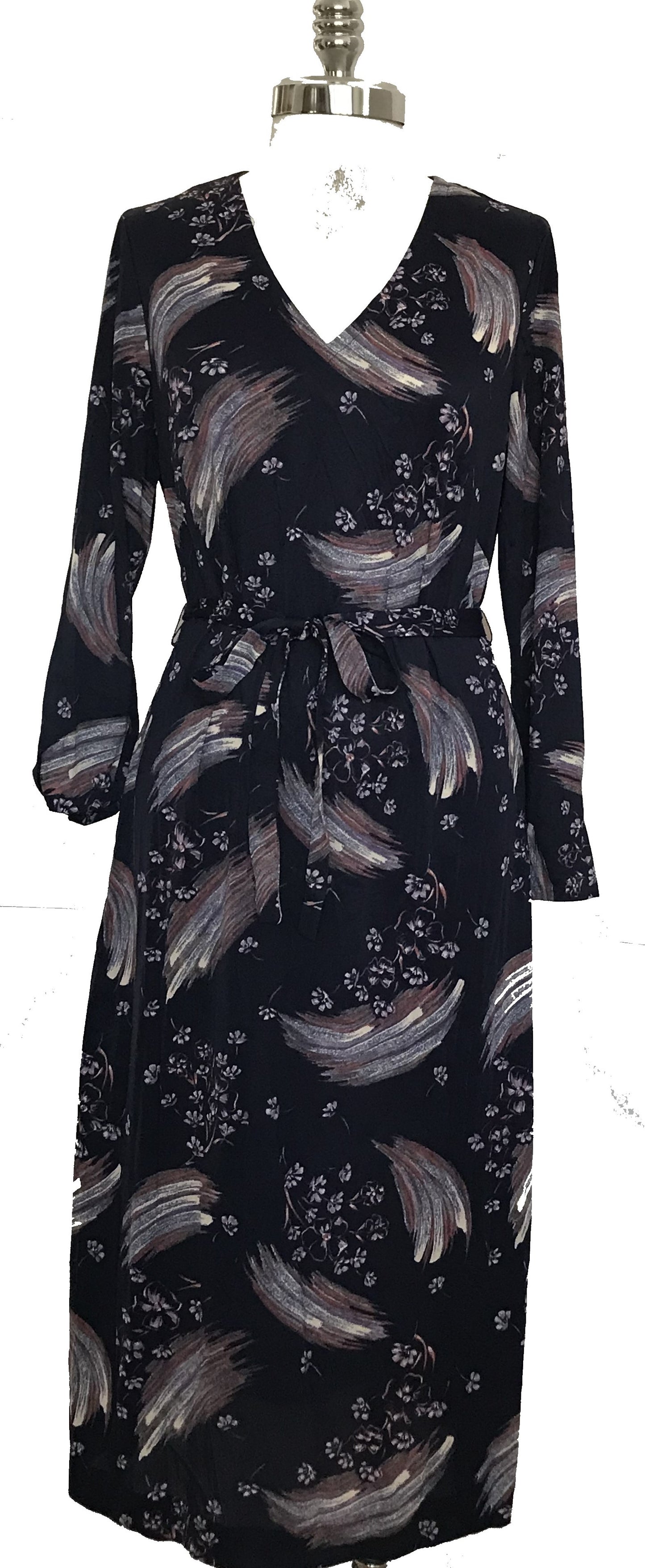 M75- Paint stroke Floral midi dress 36C