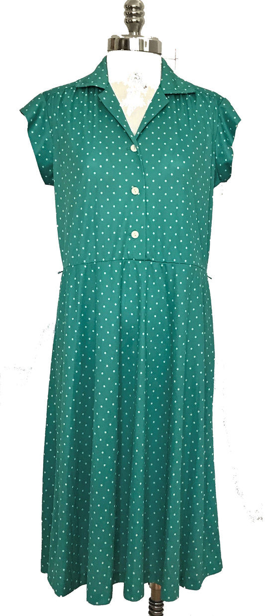 M74-Seafoam dot midi dress 38C/ 34W