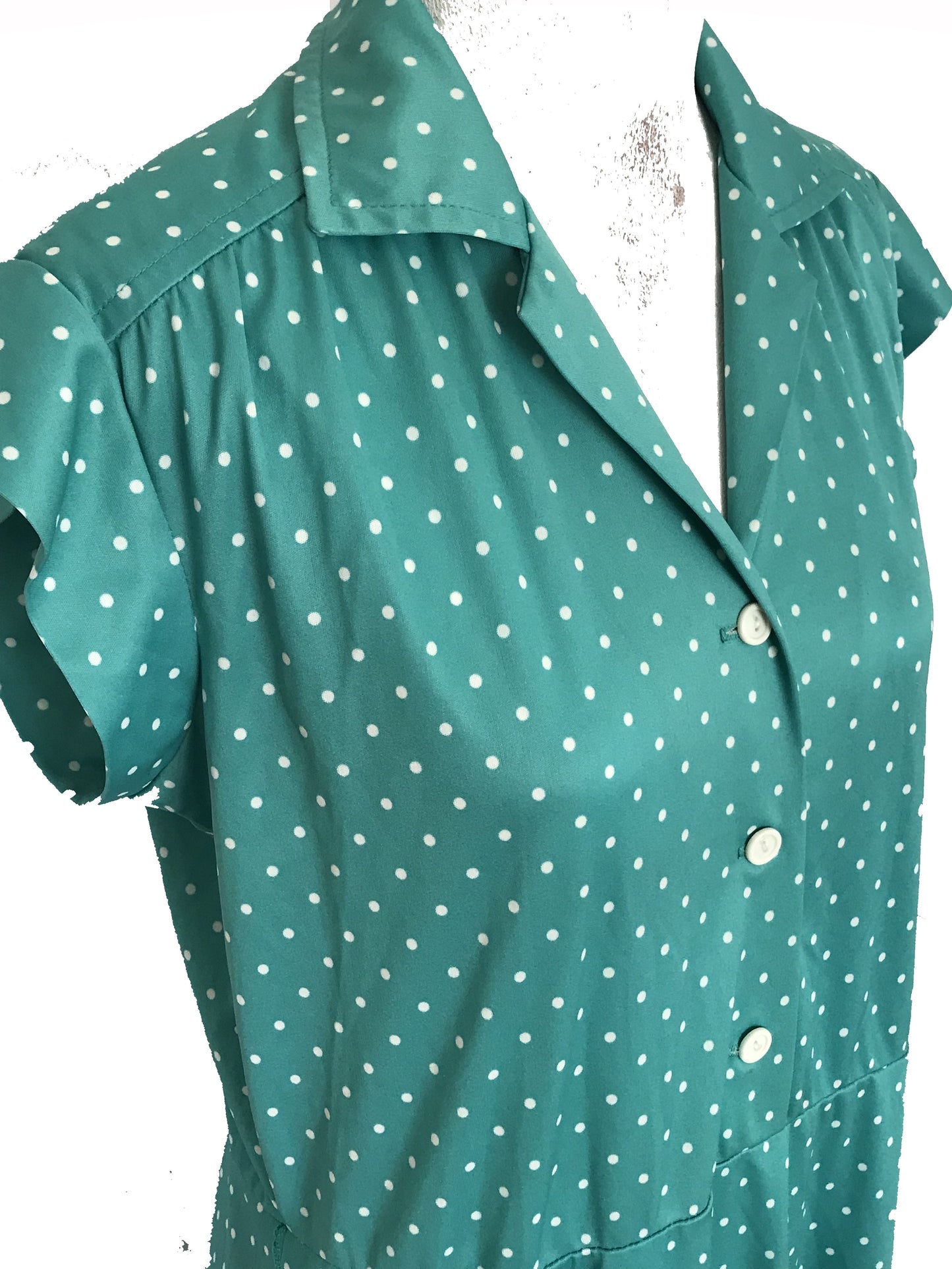 M74-Seafoam dot midi dress 38C/ 34W