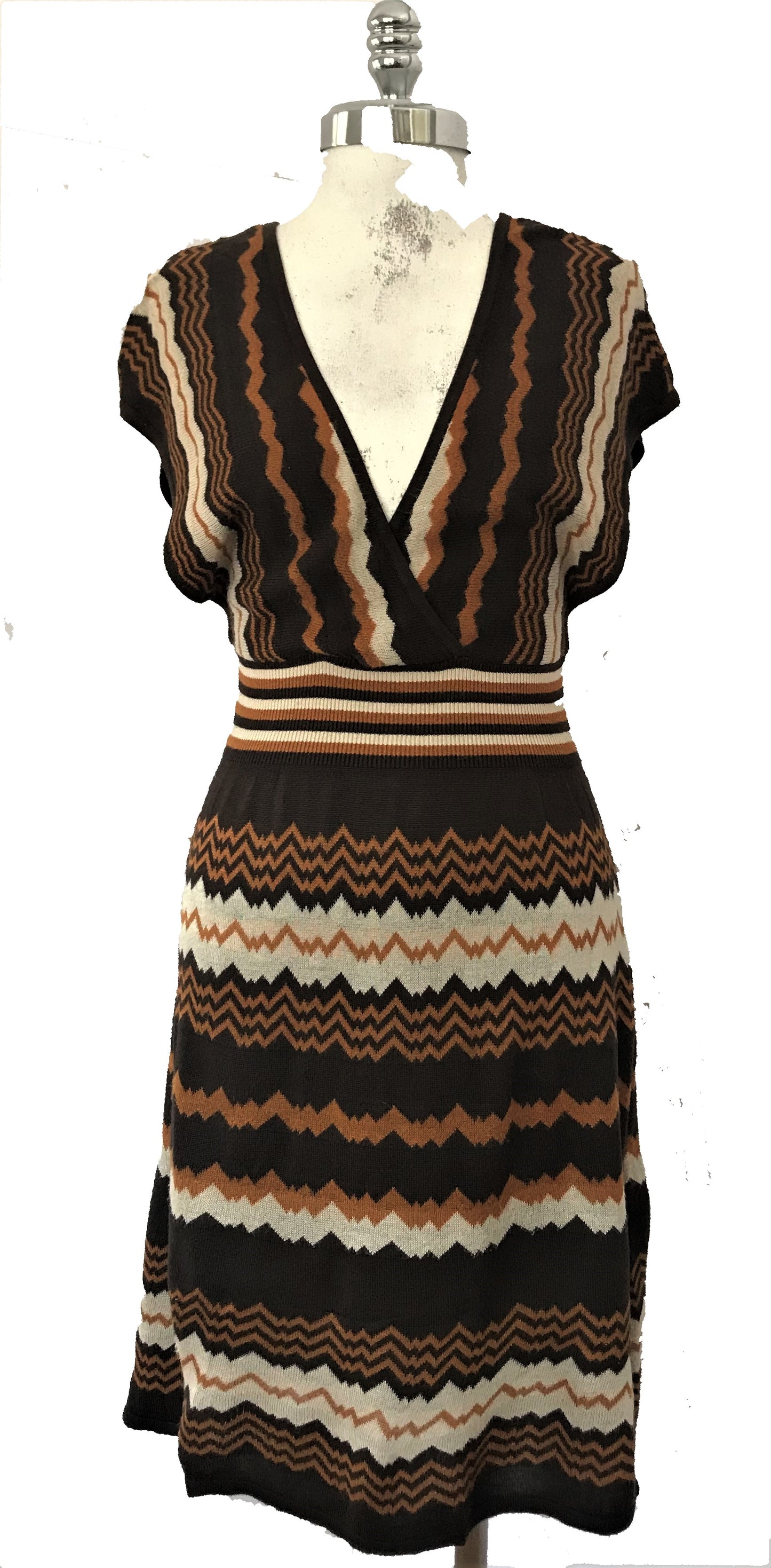 M89-Brown Missoni print midi dress 30C/25W