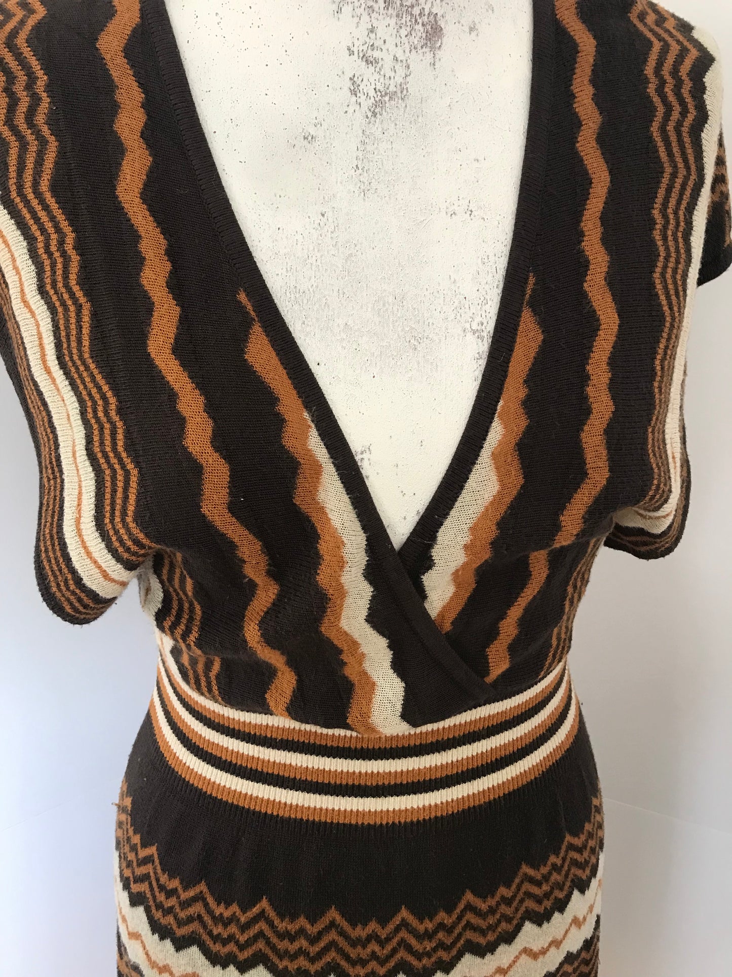 M89-Brown Missoni print midi dress 30C/25W