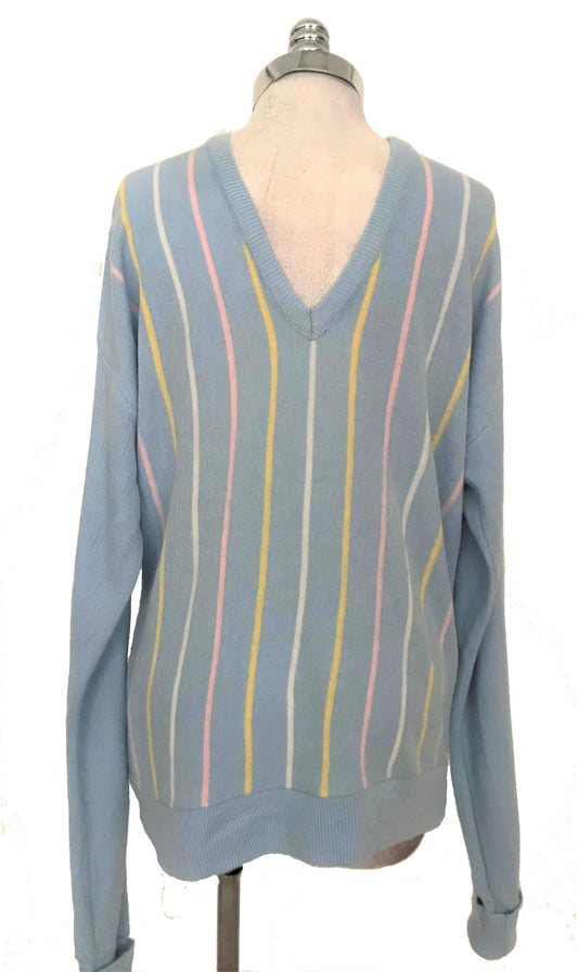 SW22- Baby blue striped sweater 44-46C