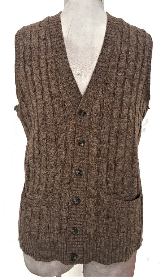 SV110- spec brown sweater vest 36C