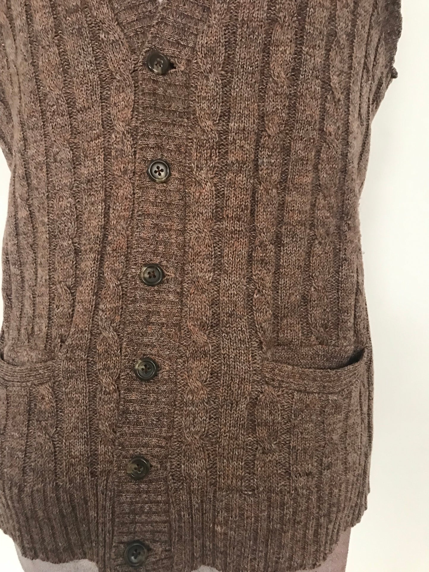 SV110- spec brown sweater vest 36C