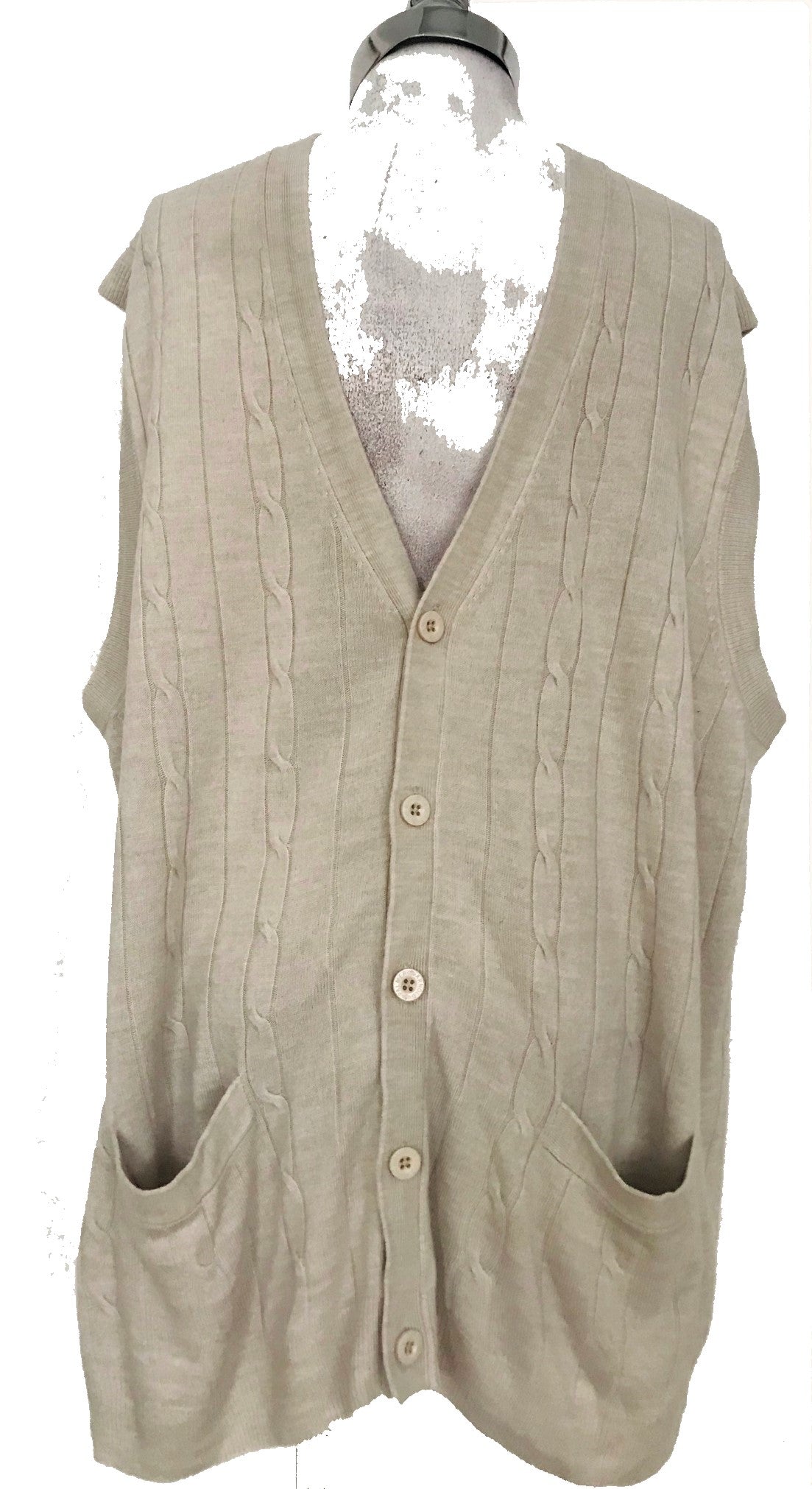 SV108-cream cable knit vest 46C