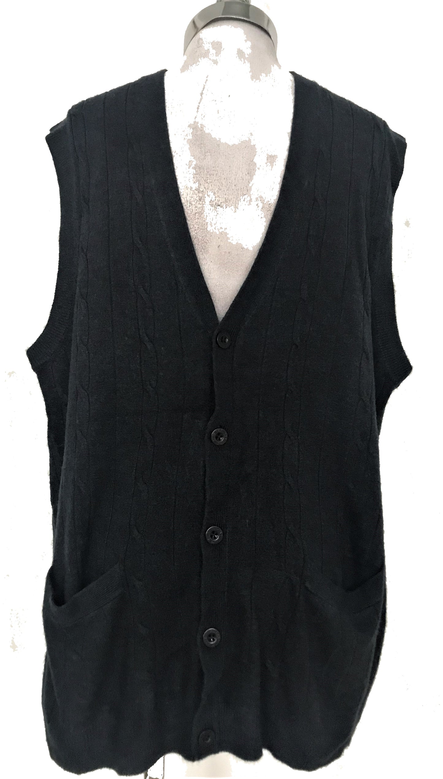 SV105-Navy cable knit vest