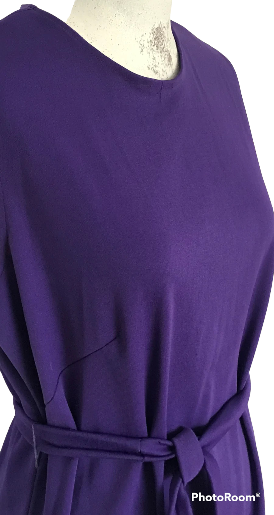 M68- Purple poly 2pc, midi dress 38C