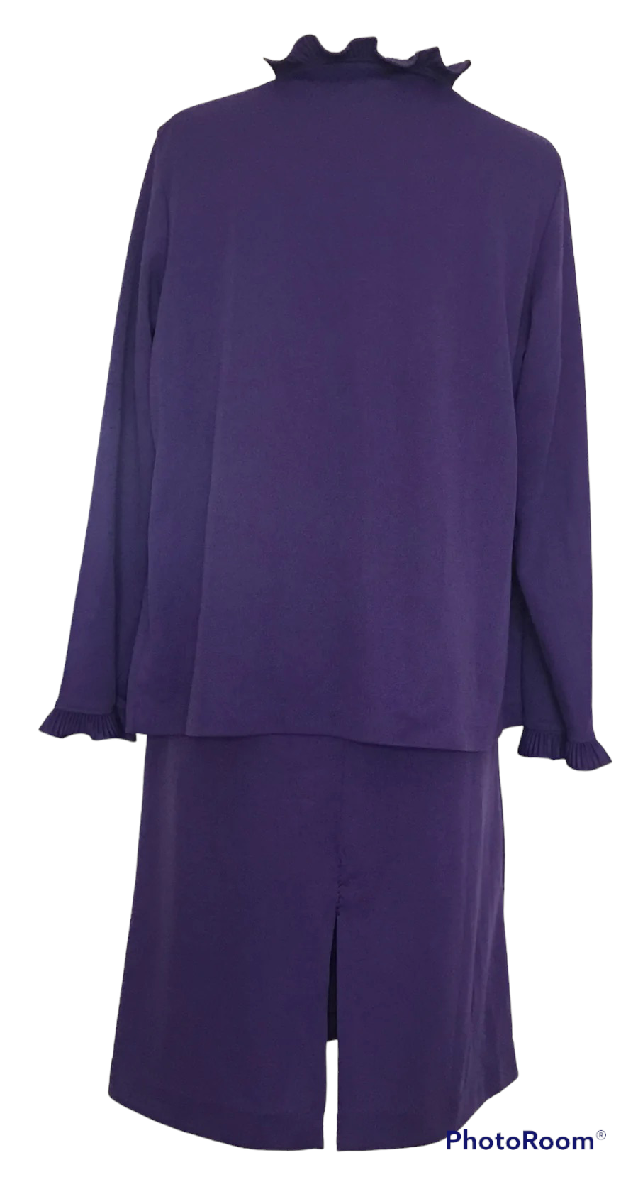 M68- Purple poly 2pc, midi dress 38C