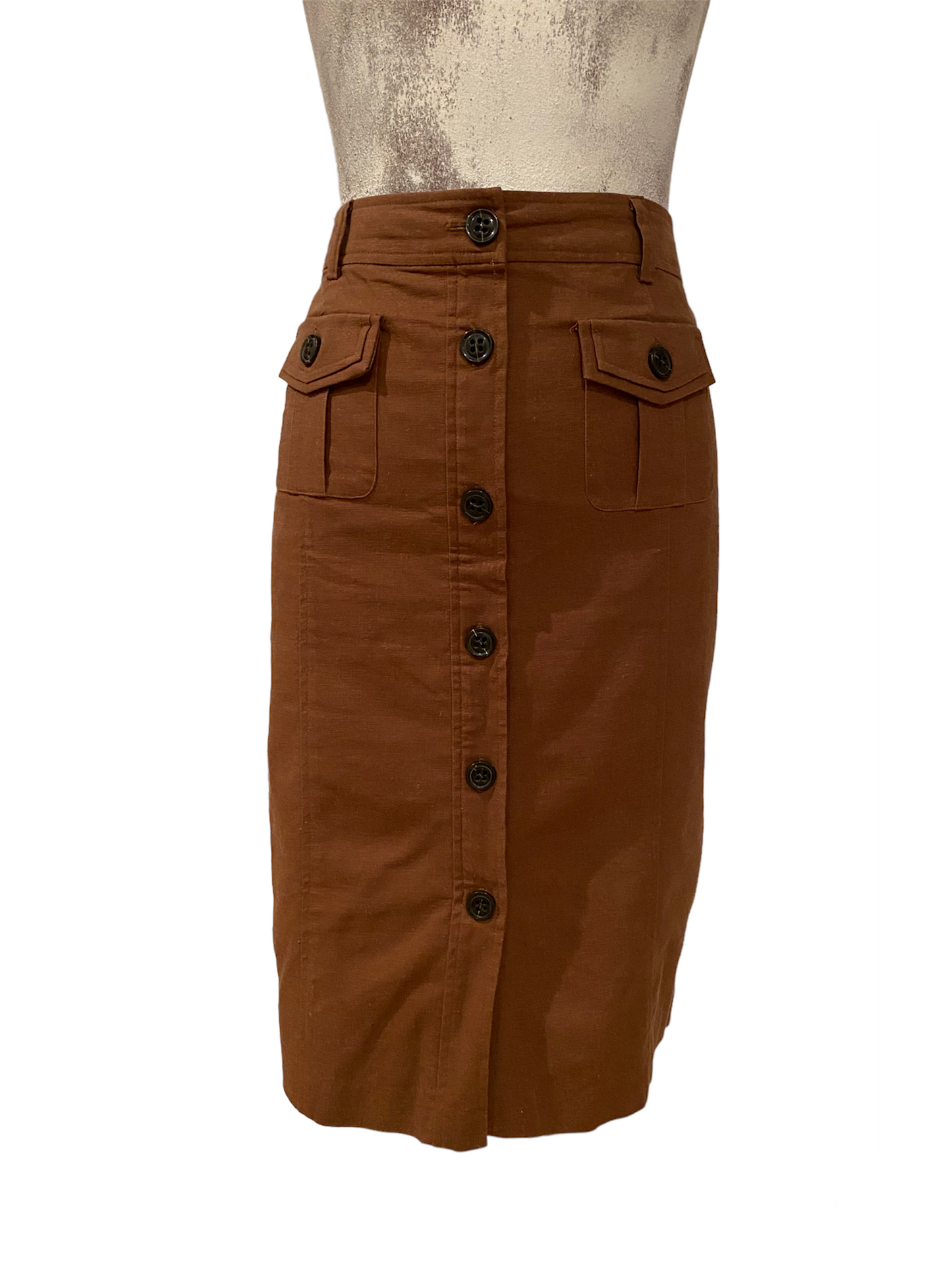 WS05- Brown button skirt 34W