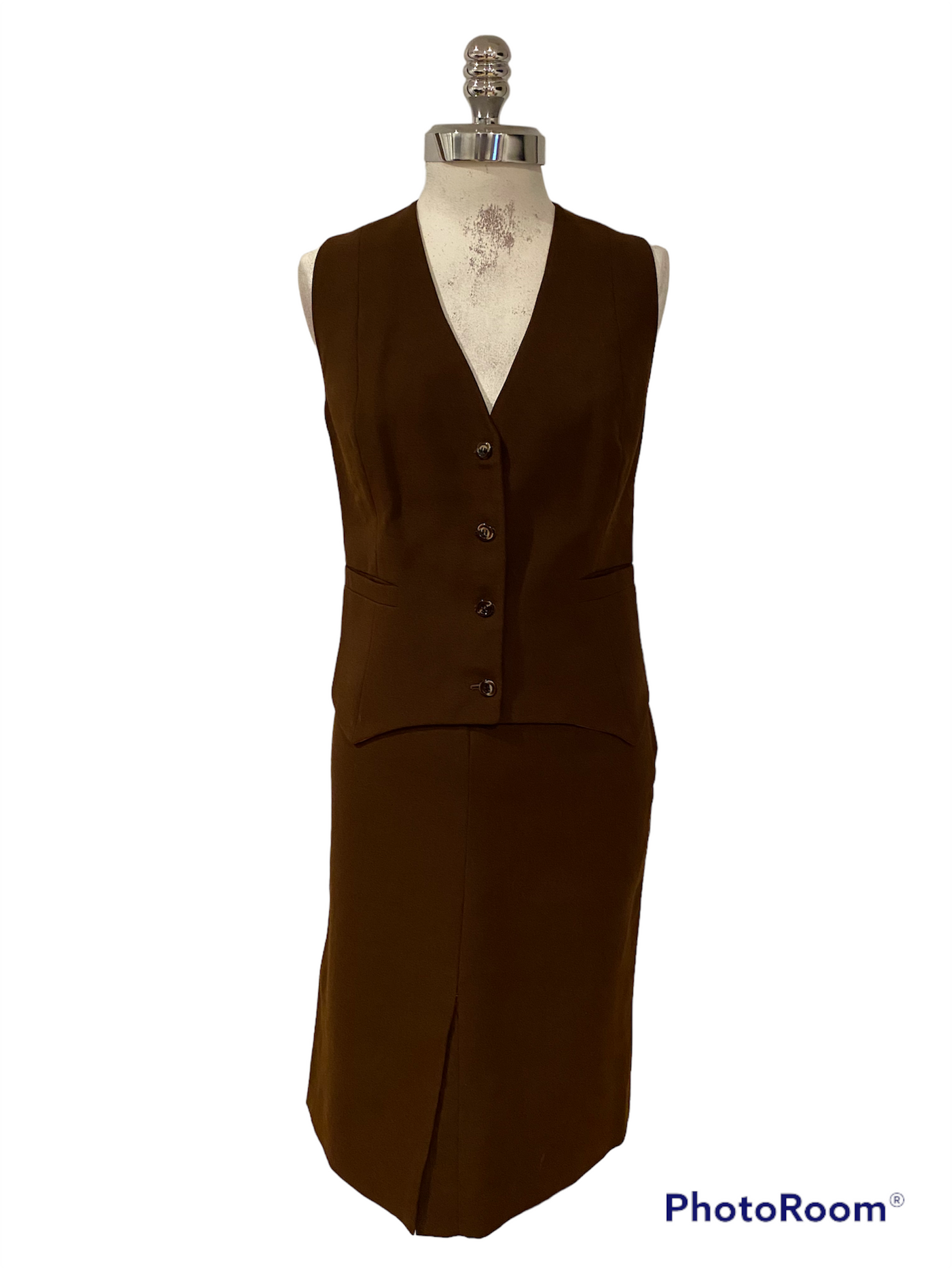 PC04H- Brown Vest and skirt