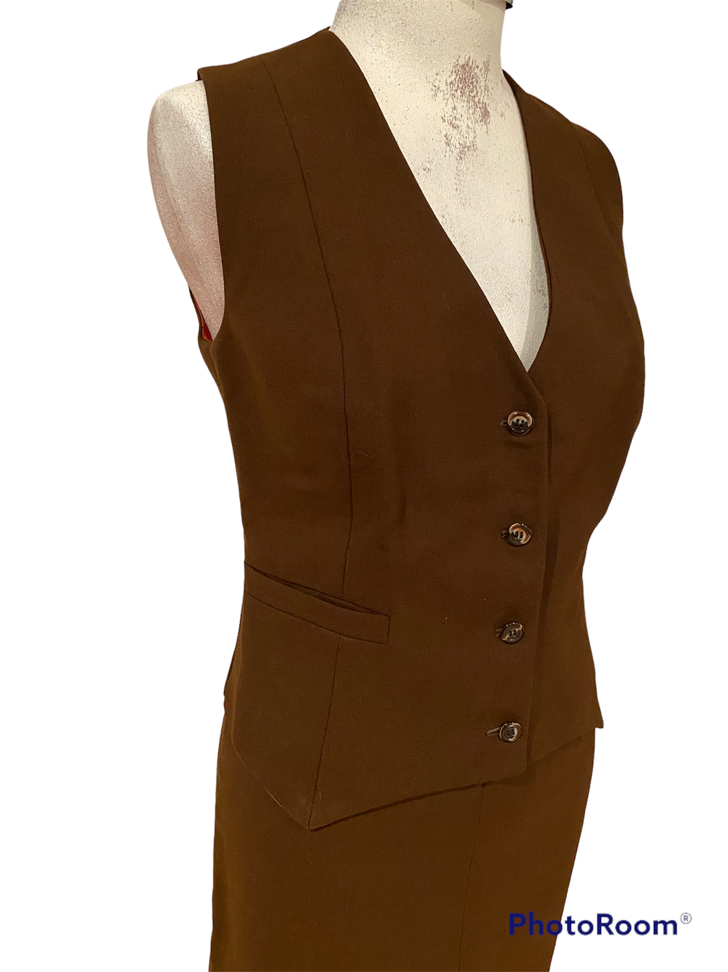 PC04H- Brown Vest and skirt