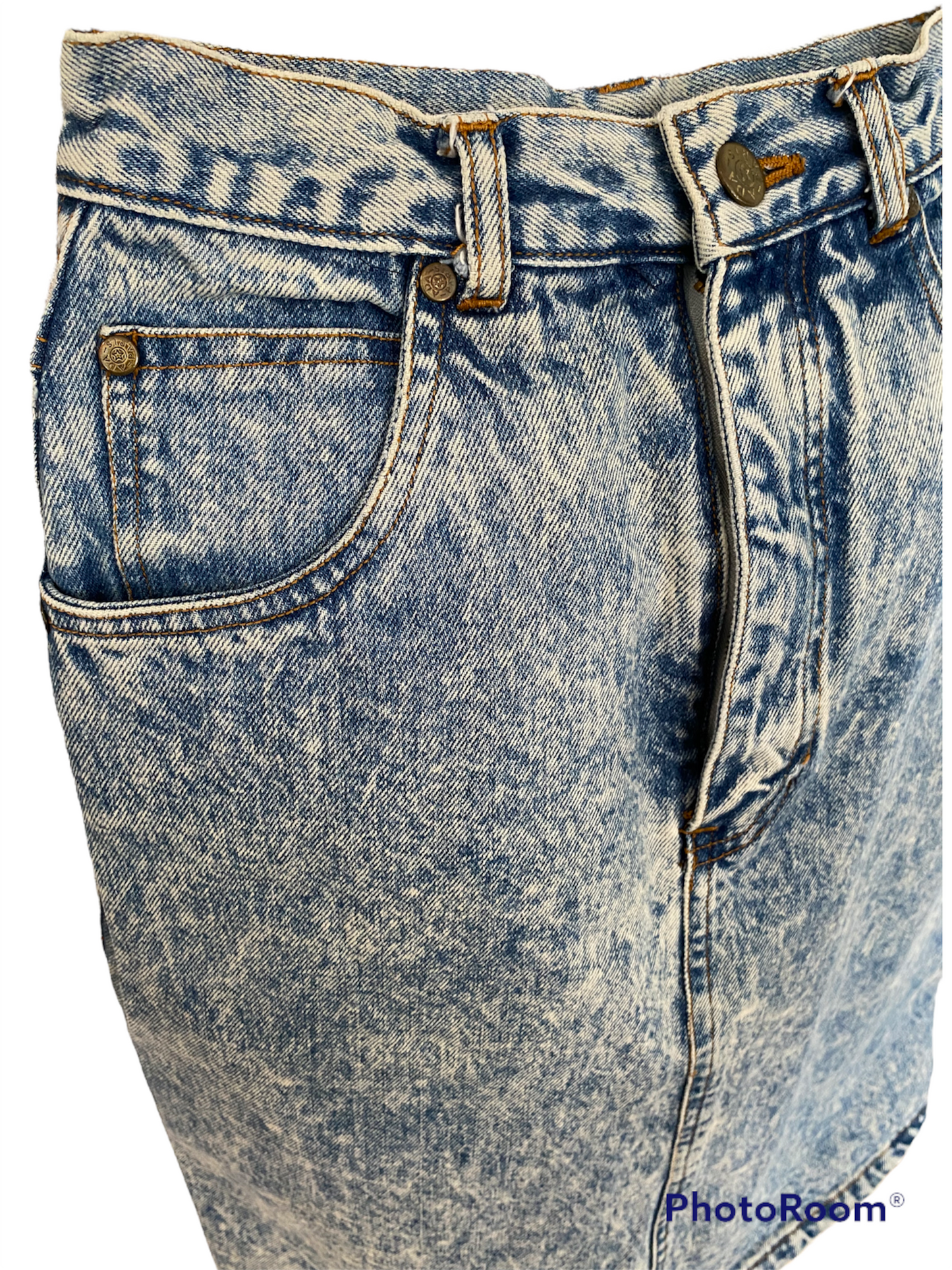 WS23- Acid wash denim skirt