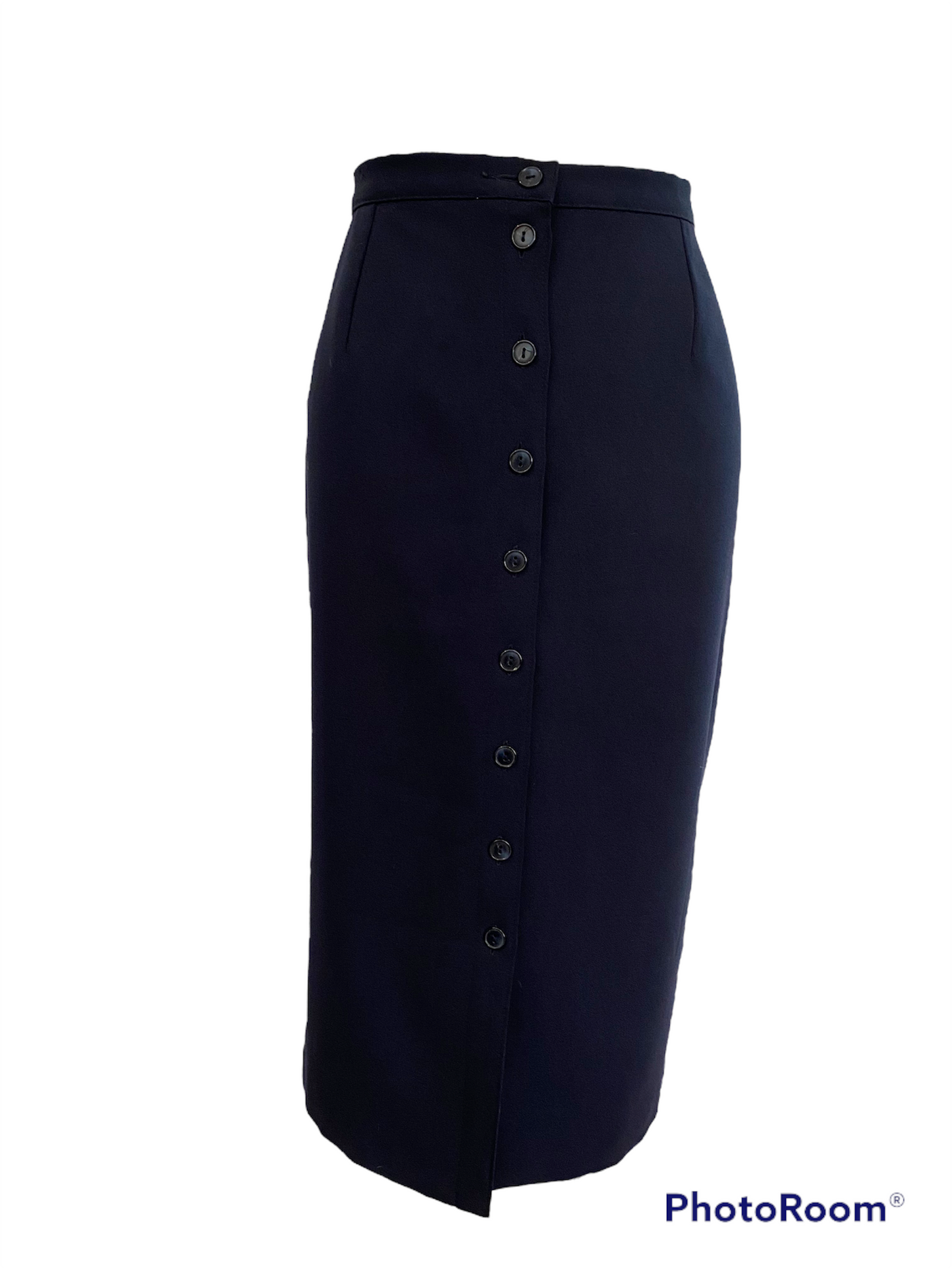 WS21- Navy Poly B/D skirt 30W