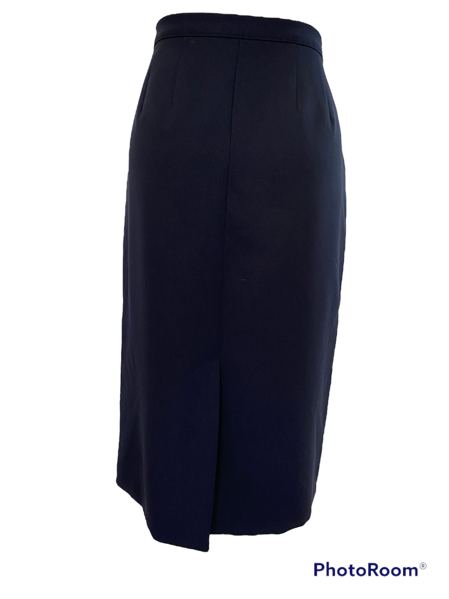 WS21- Navy Poly B/D skirt 30W