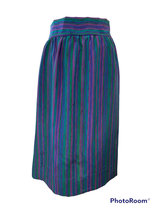 WS27- Blue, green, purple stripes skirt 32W