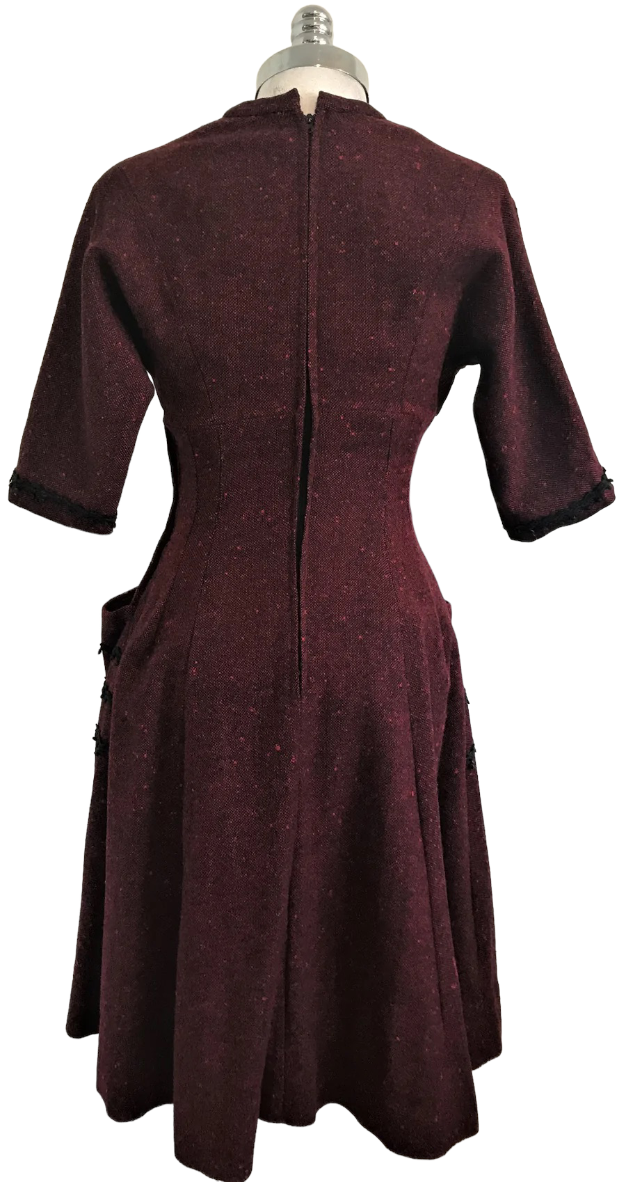 M42H-burg wool midi dress 33C/26W