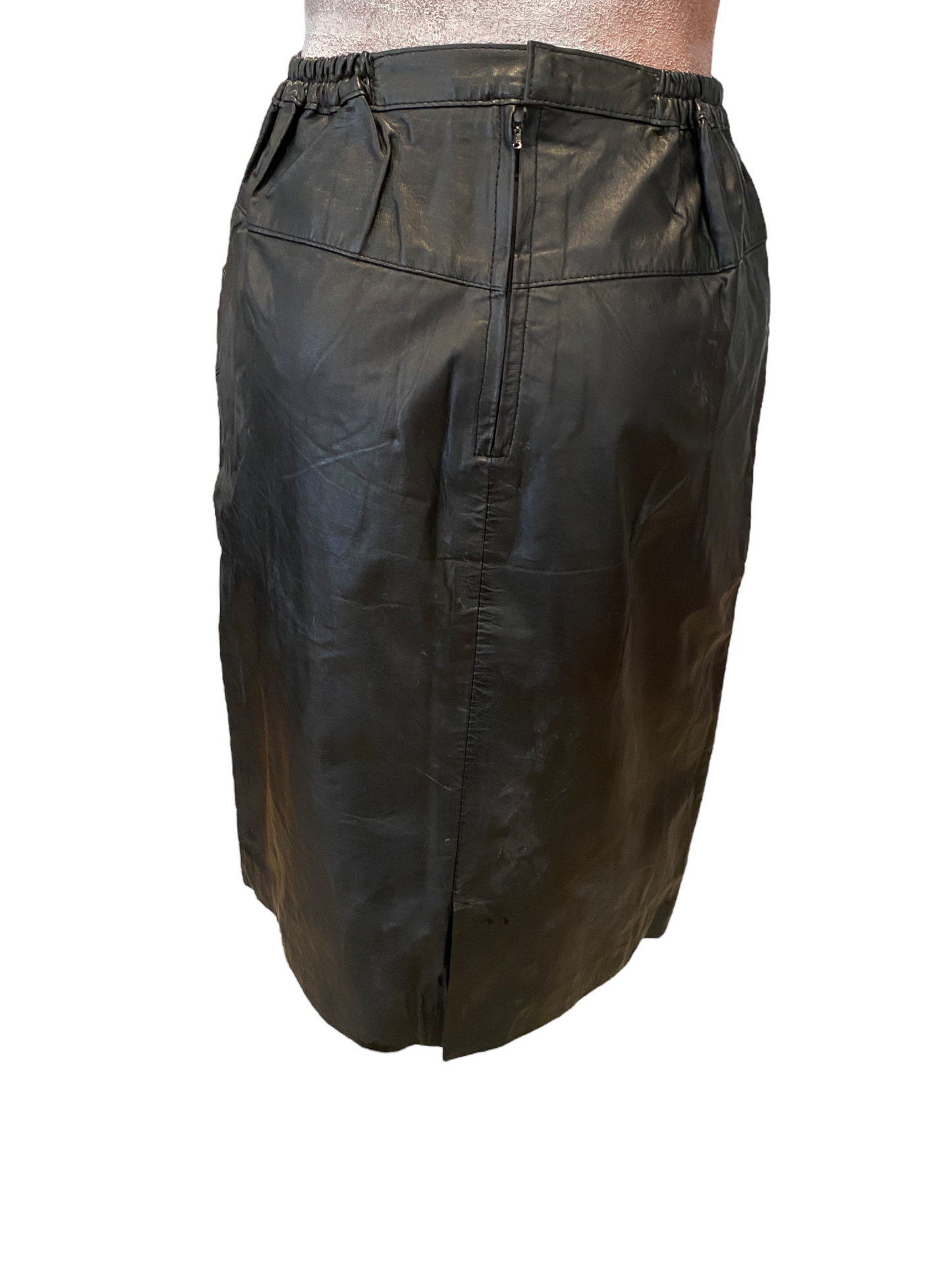 WS31- Chacha black leather skirt 26W