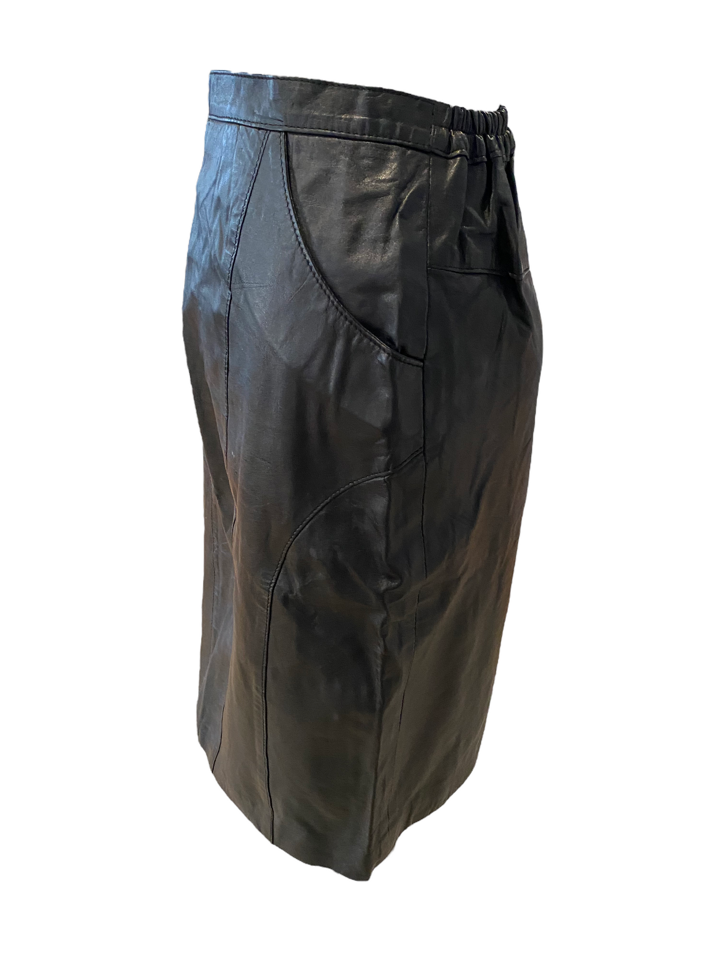 WS31- Chacha black leather skirt 26W