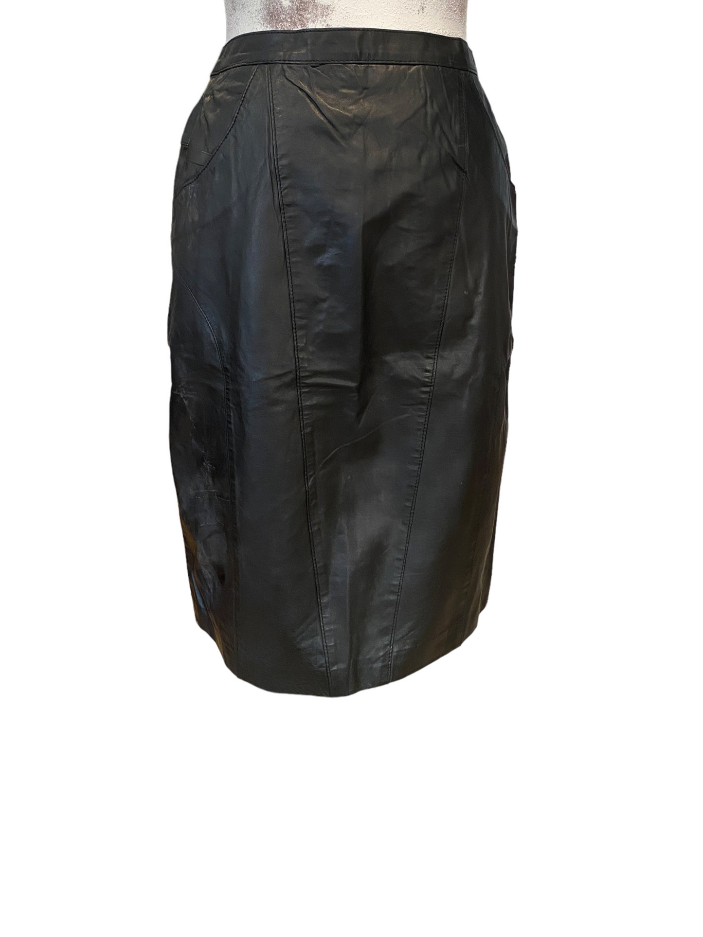 WS31- Chacha black leather skirt 26W