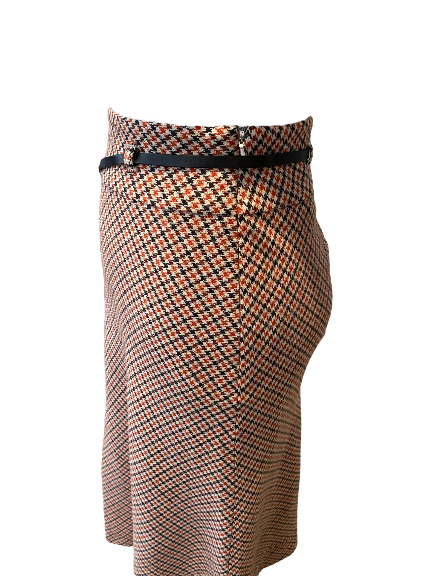 WS57- Orange, Brown Houndstooth pattern skirt 38W (16)