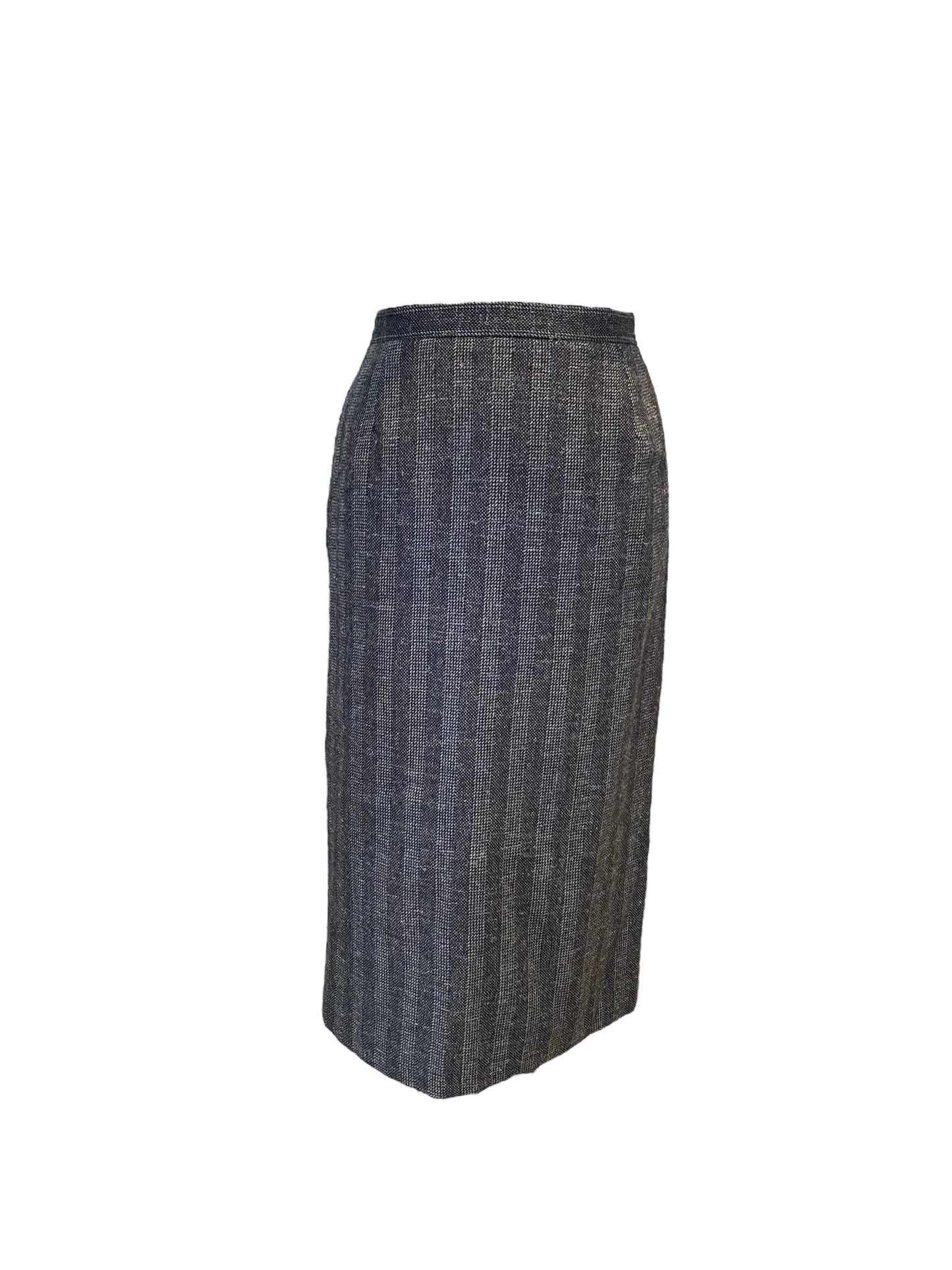 WS39-Black, grey Tweed long skirt 26W