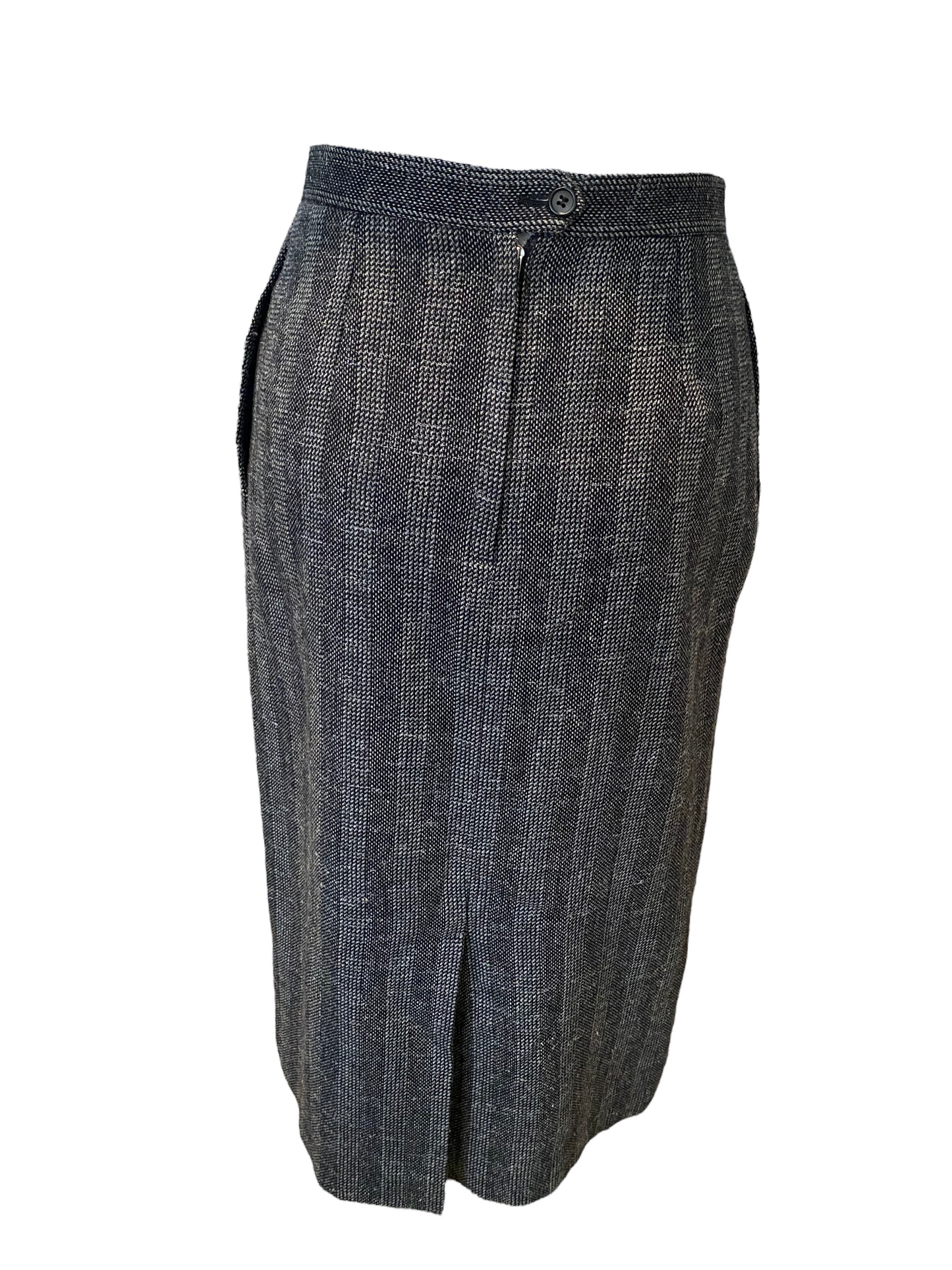 WS39-Black, grey Tweed long skirt 26W