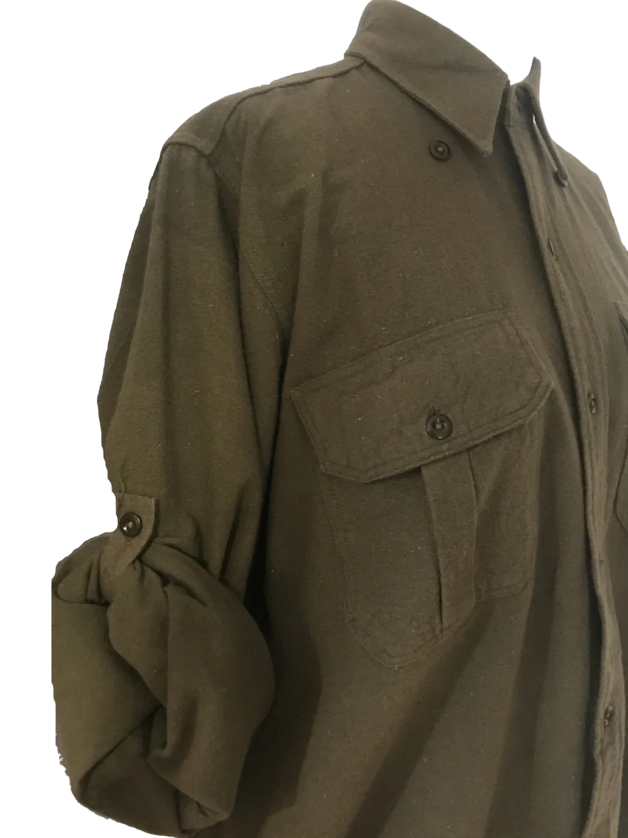 MS115-119 Green flannel military shirt