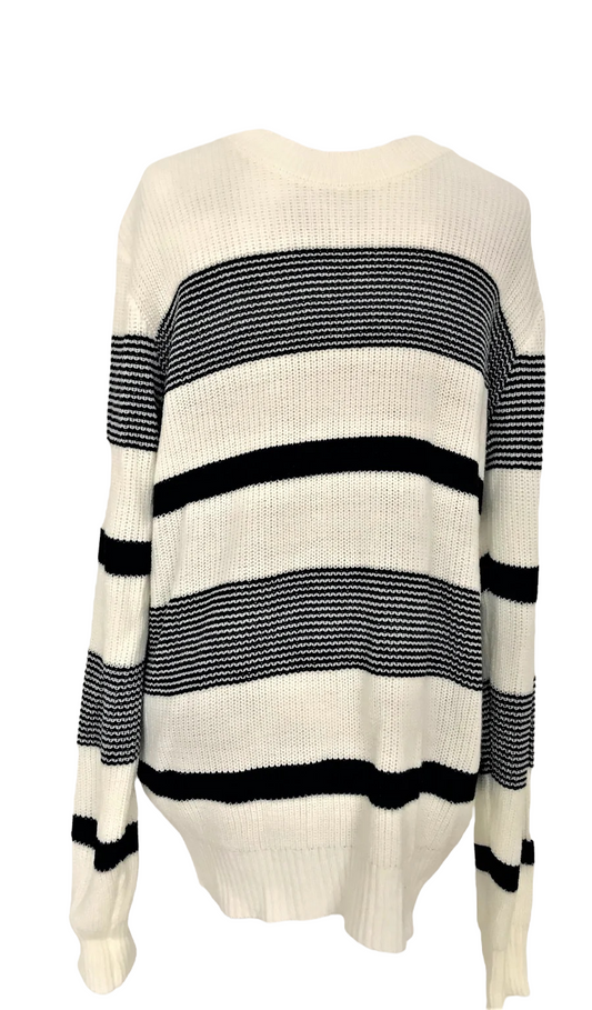 SW11- White Navy striped sweater 40C