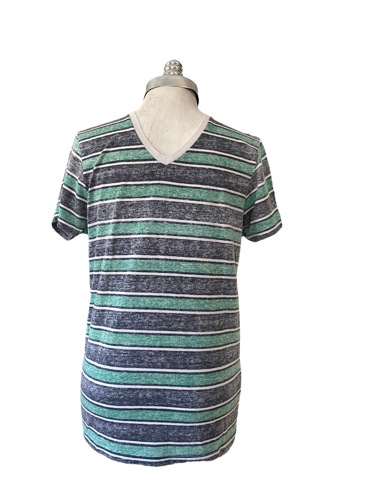 STS02- Green Navy fade stripe Tshirt 34C