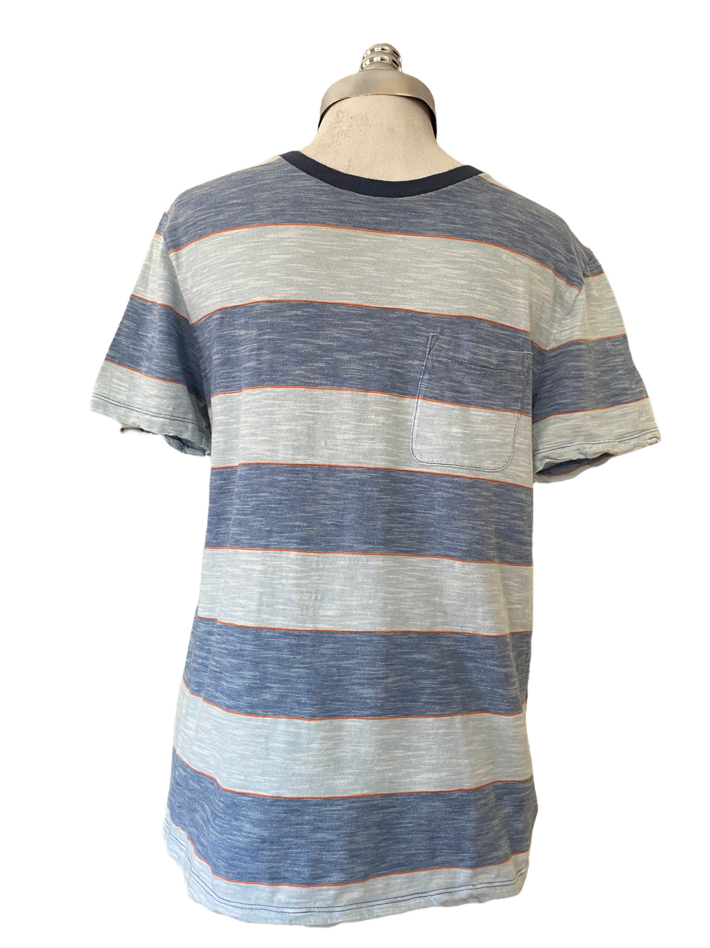 STS04- Lt.Blue and blue striped crew Tshirt 34C