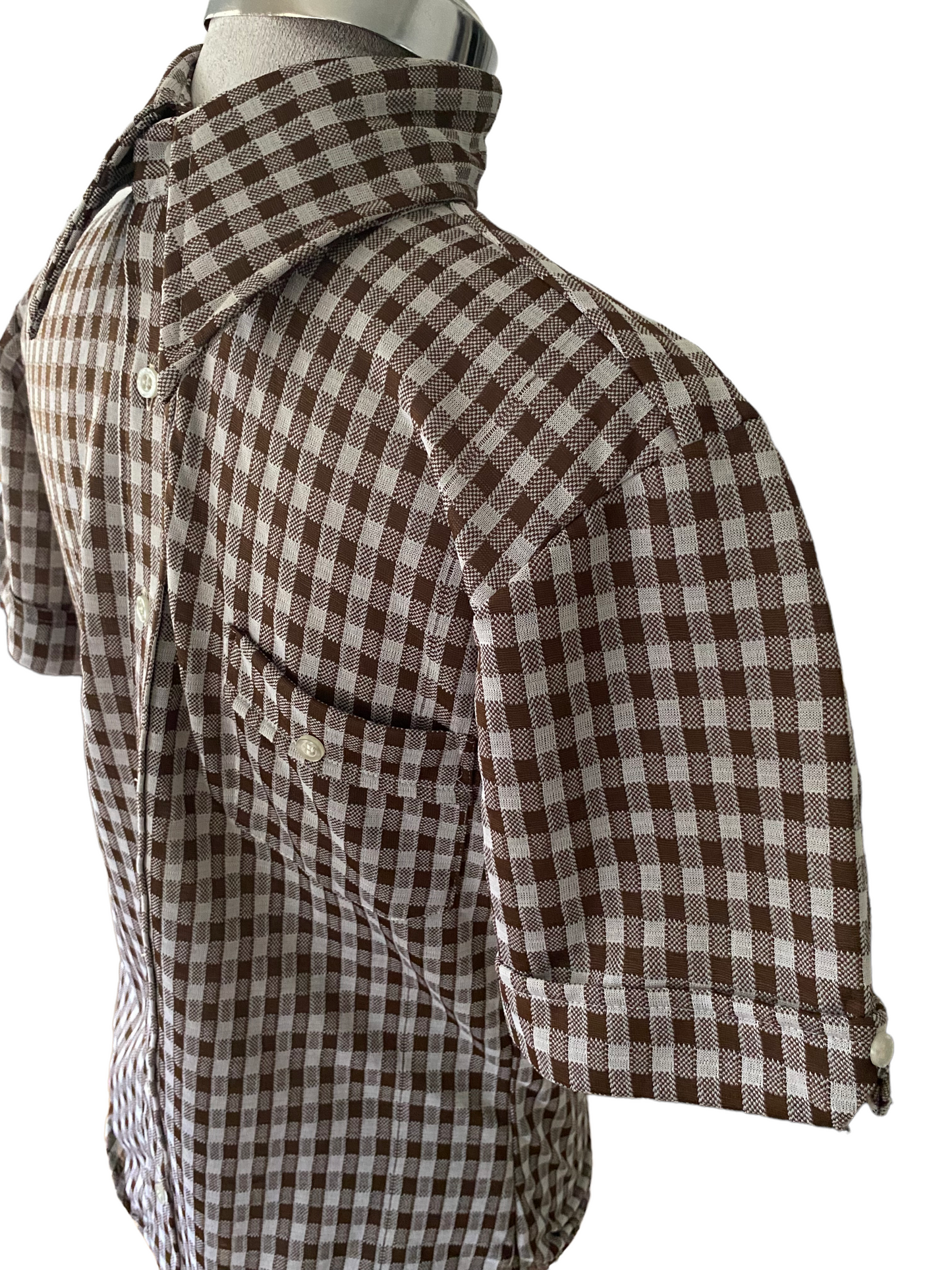 SH05-Brown checkered Vintage shirt 37C