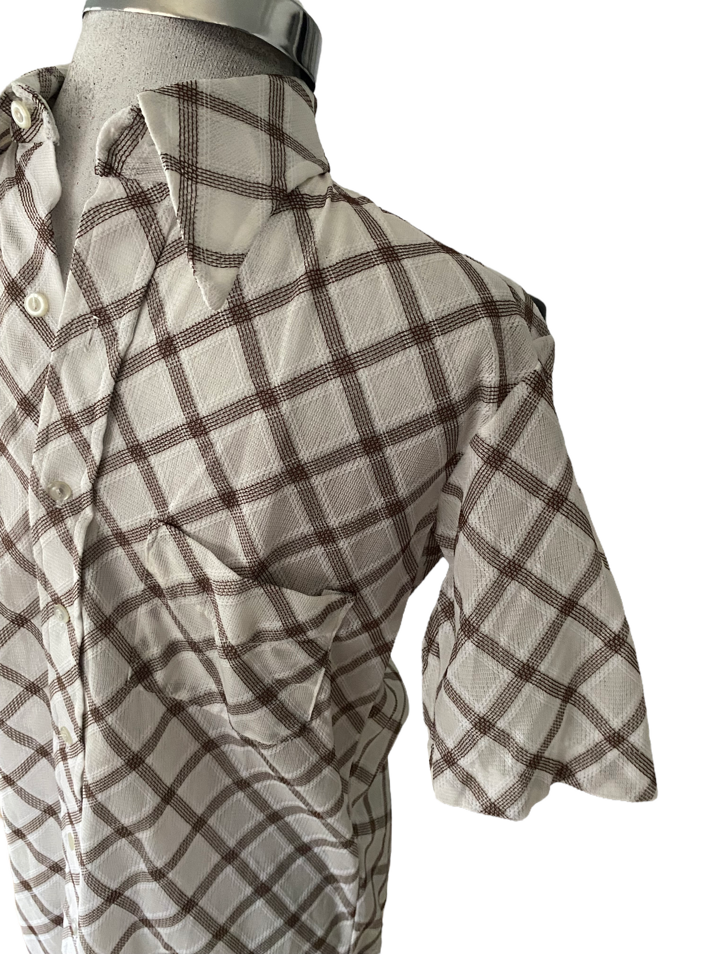 SH07- Brown creme crosscheck shirt 38C