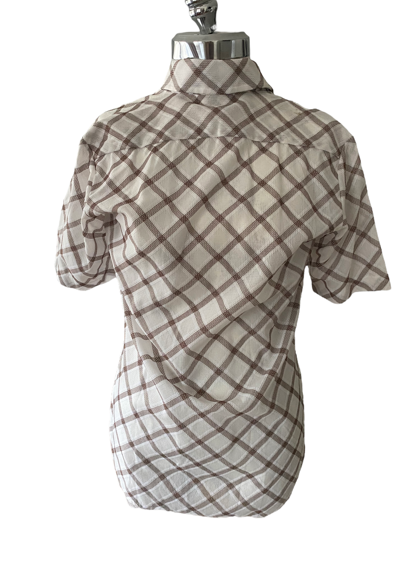 SH07- Brown creme crosscheck shirt 38C