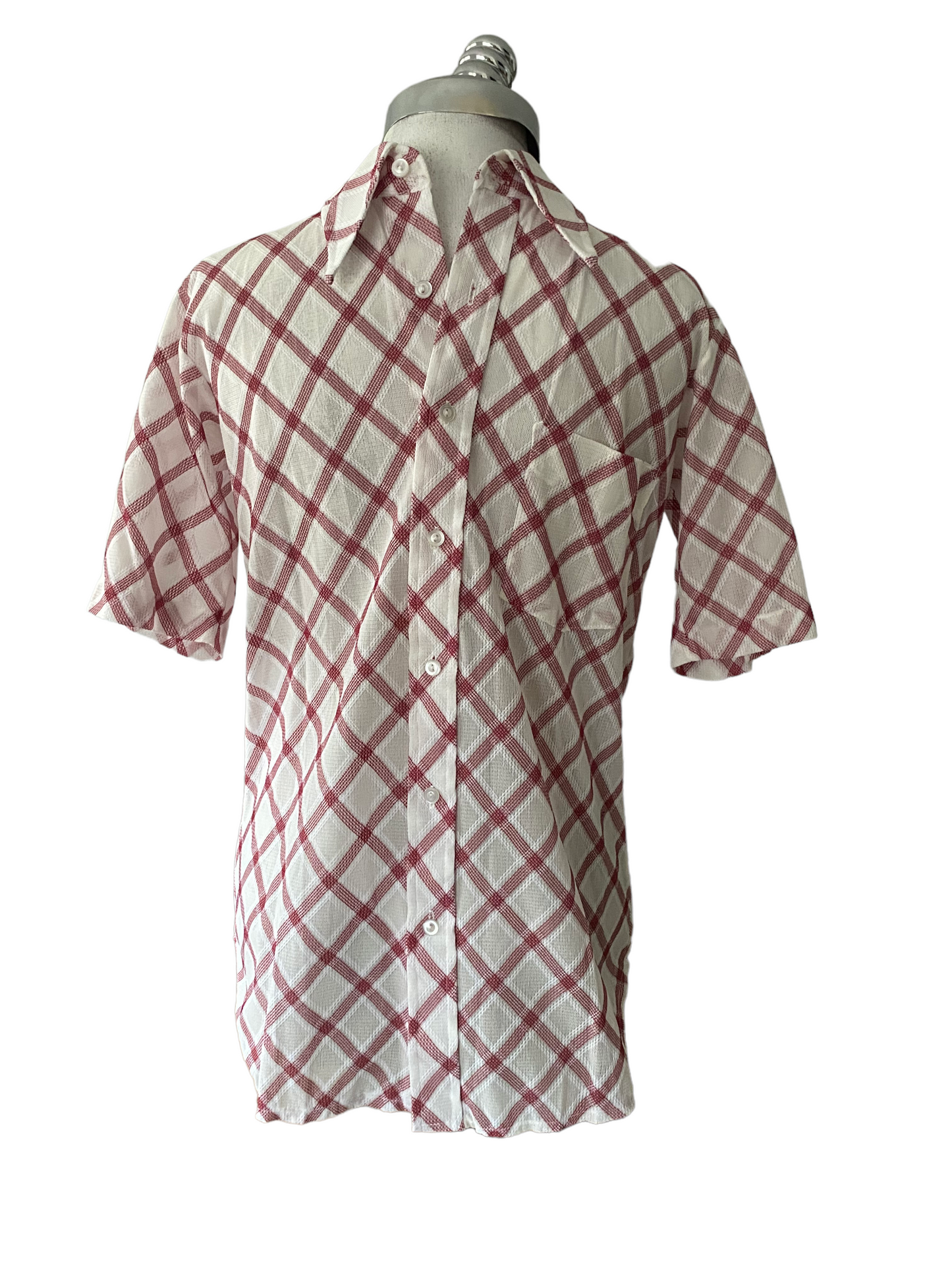 SH08-Red crosschecked Vintage shirt 38C