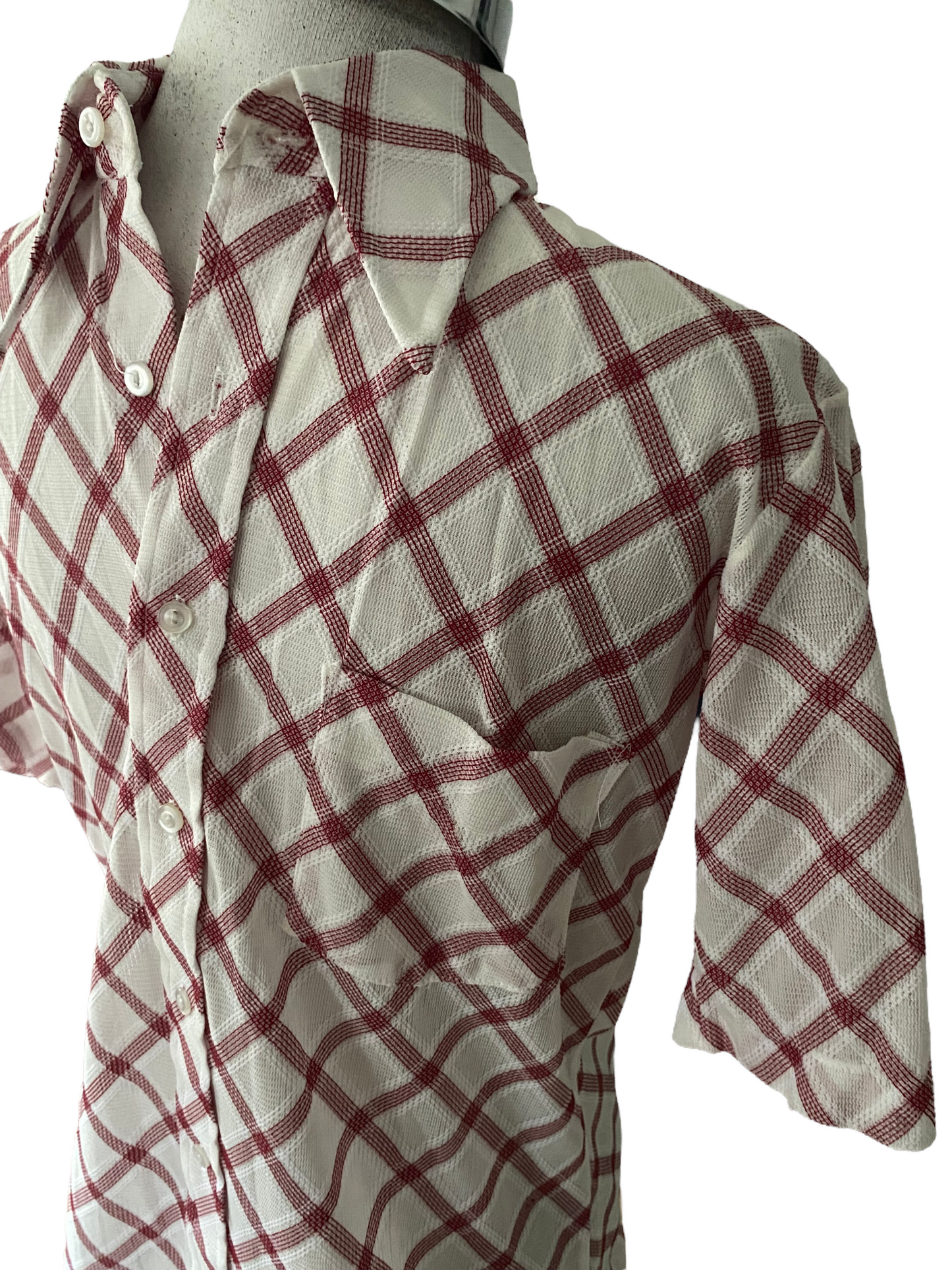 SH08-Red crosschecked Vintage shirt 38C