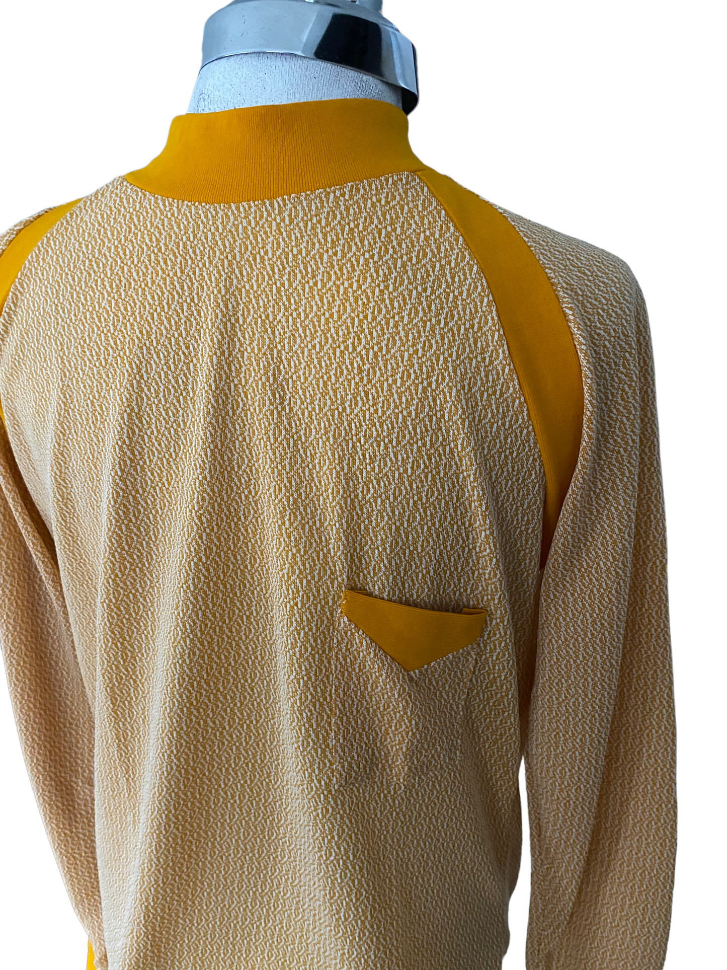 SH11- Yellow pattern Vintage Mock neck 36C