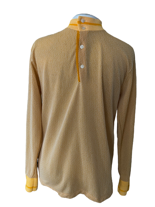 SH12- Yellow Mock Henley Vintage shirt 36C